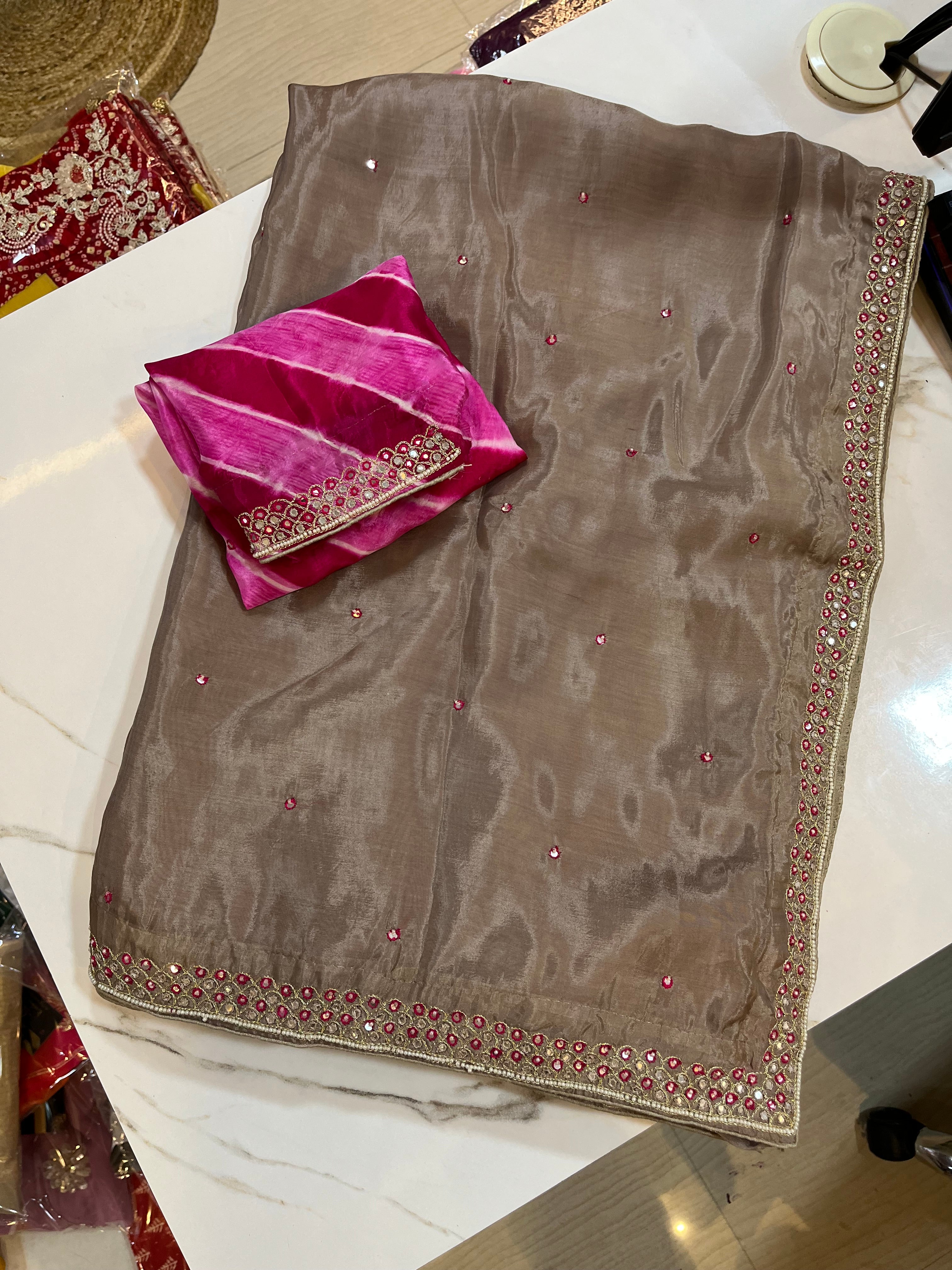 Pure H.O. Silk Saree With Designer Blouse