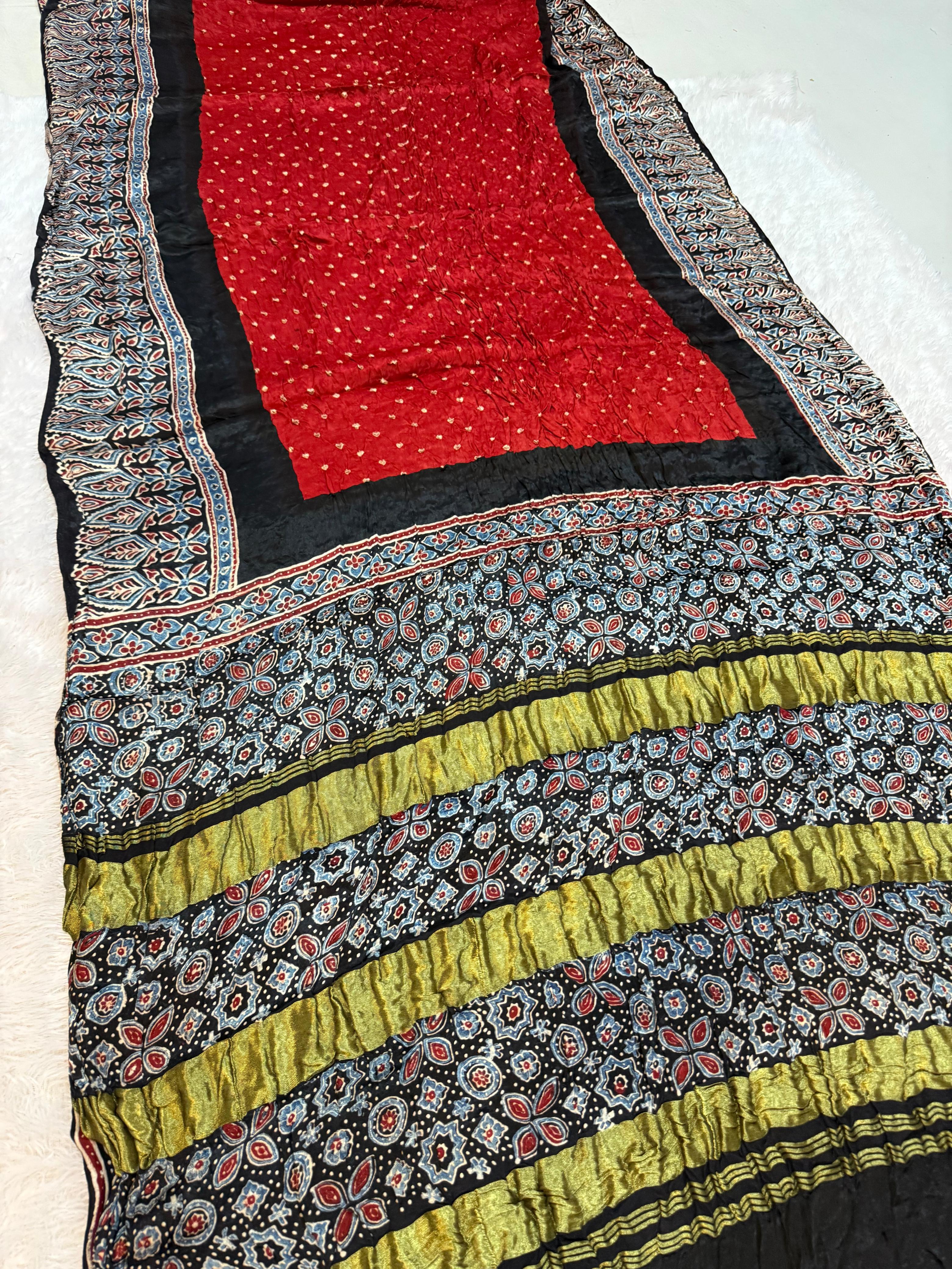 Designer Pure Modal Silk Hand Bandhej Saree