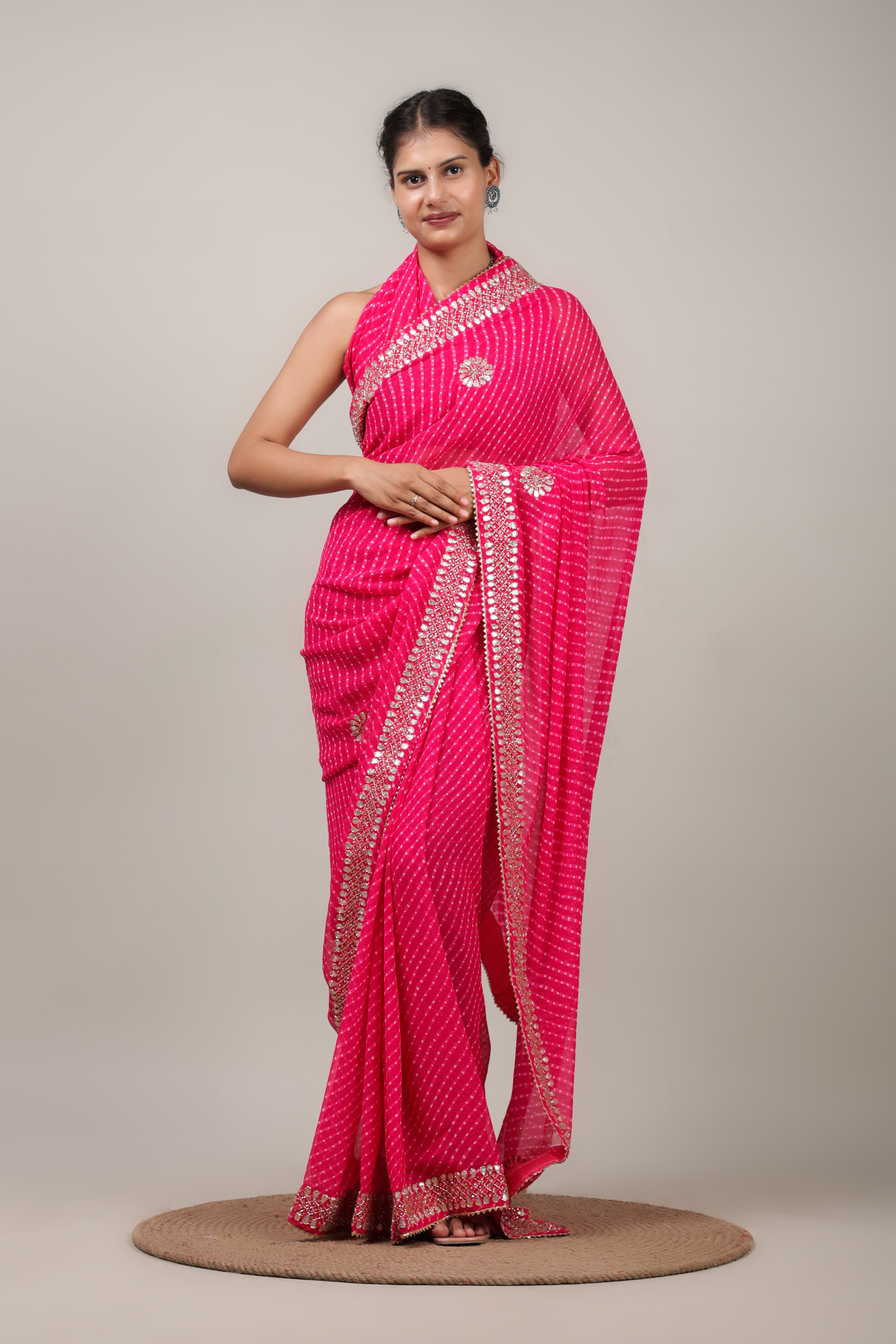 Beautiful Traditional Mothara Print Handwork Saree