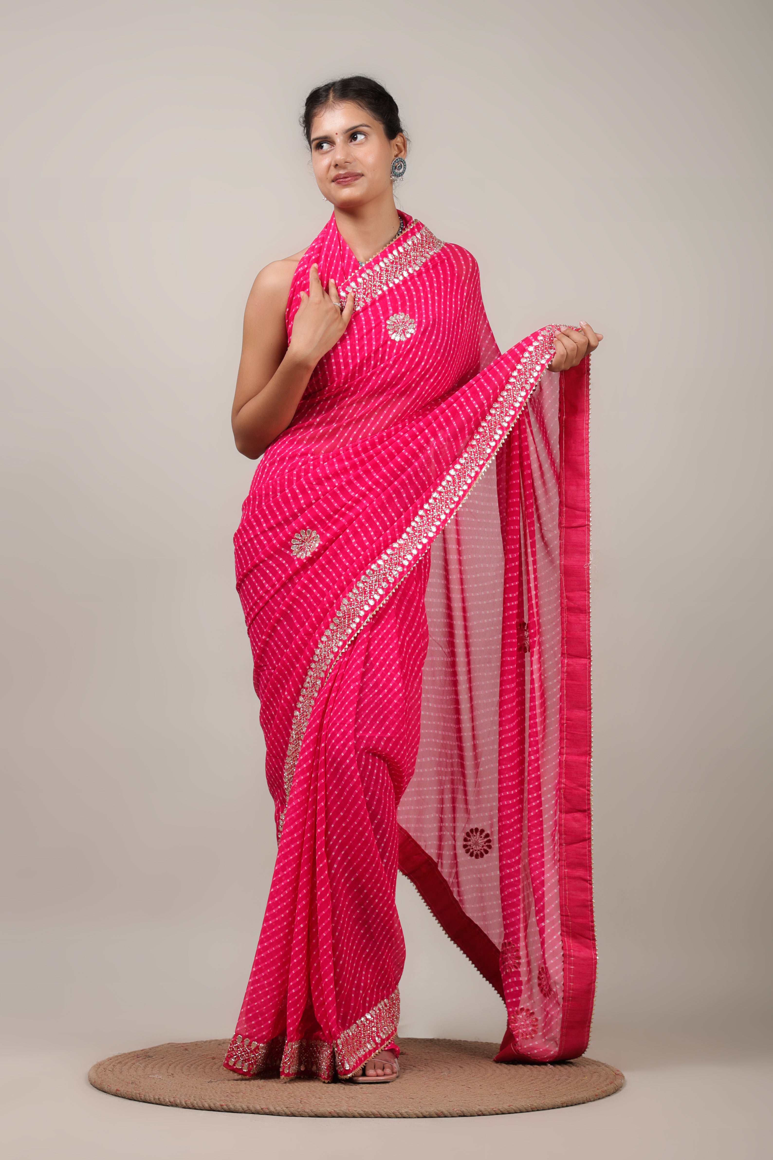 Beautiful Traditional Mothara Print Handwork Saree