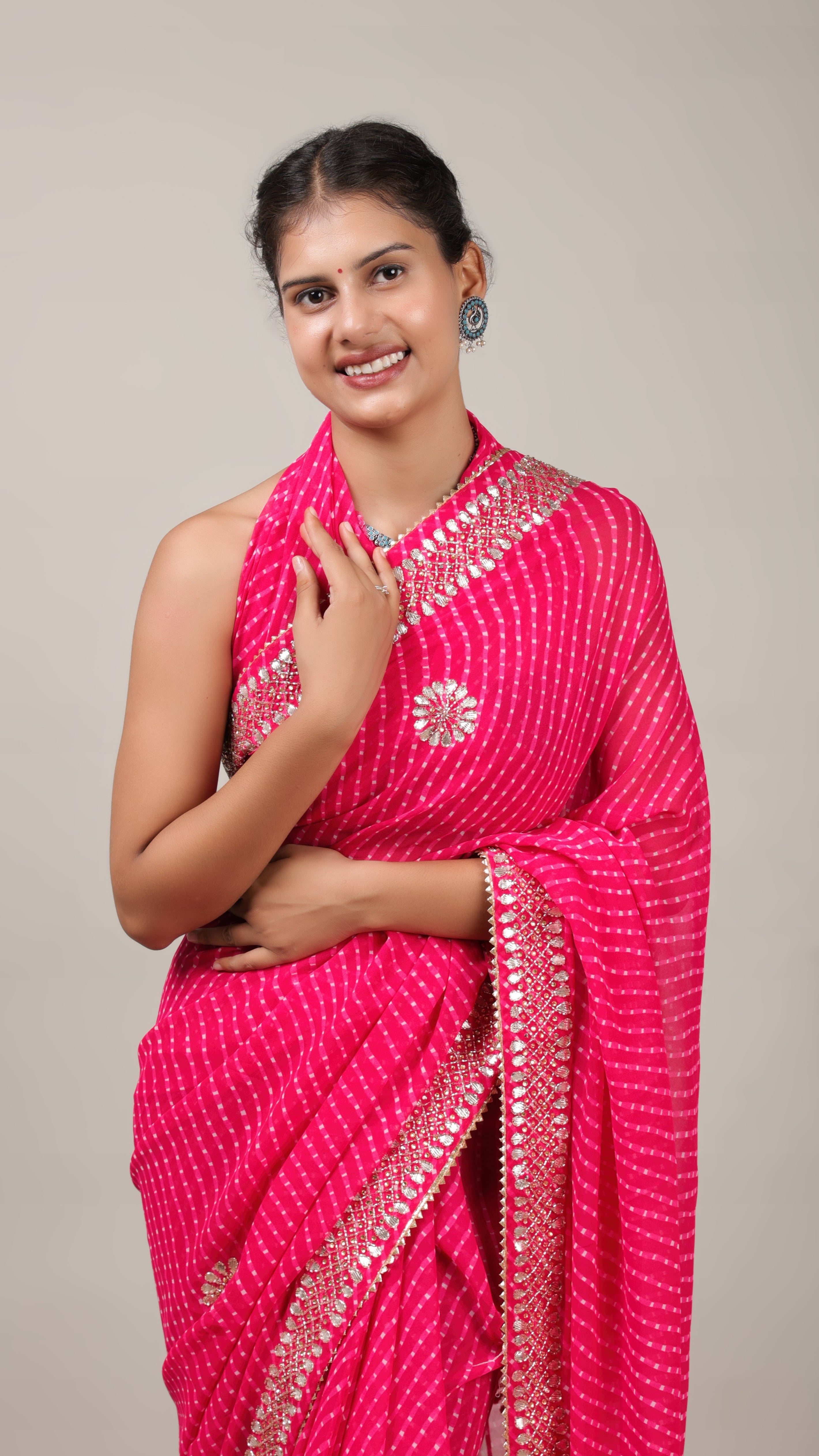 Beautiful Traditional Mothara Print Handwork Saree