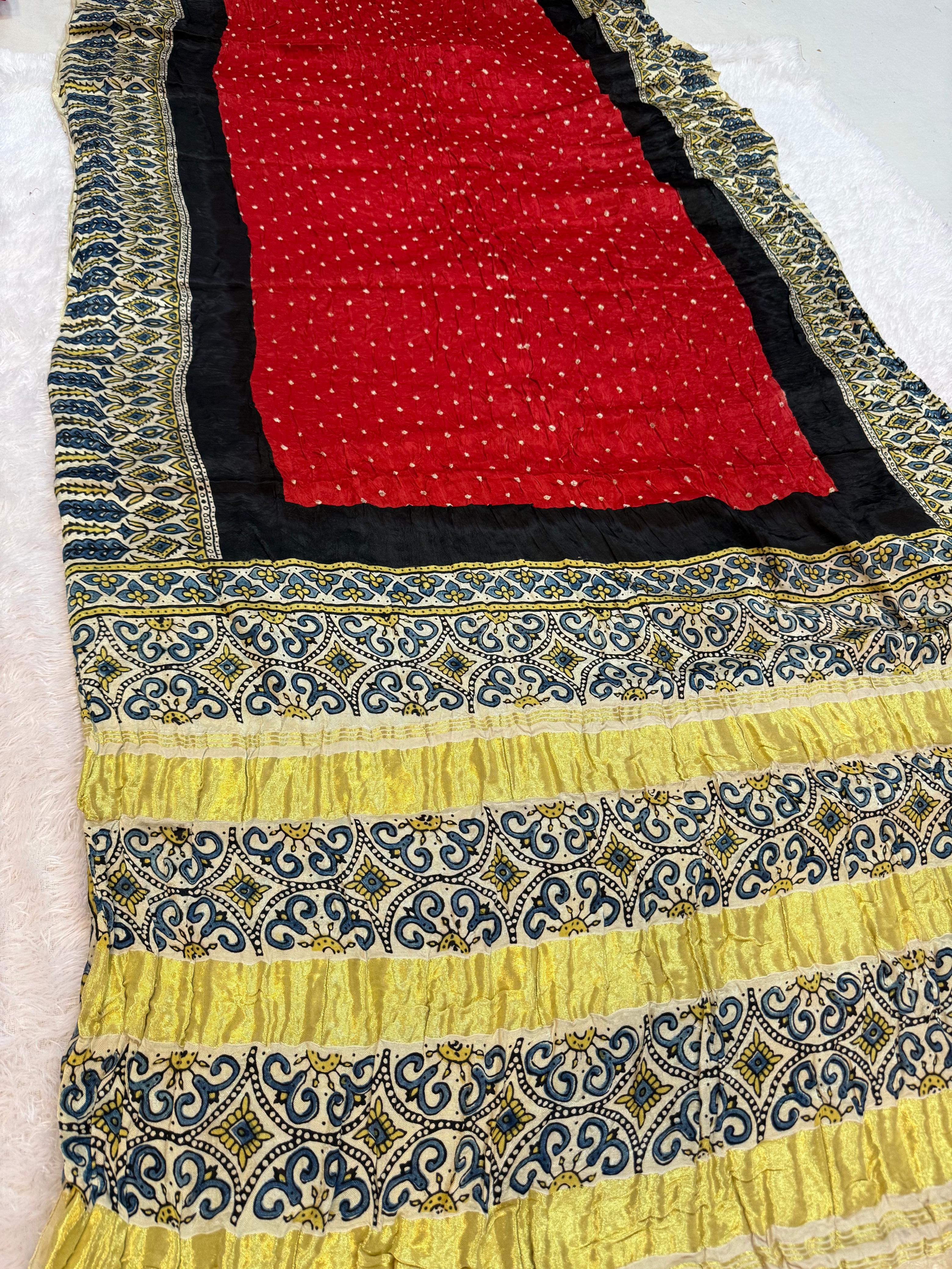 Designer Pure Modal Silk Hand Bandhej Saree