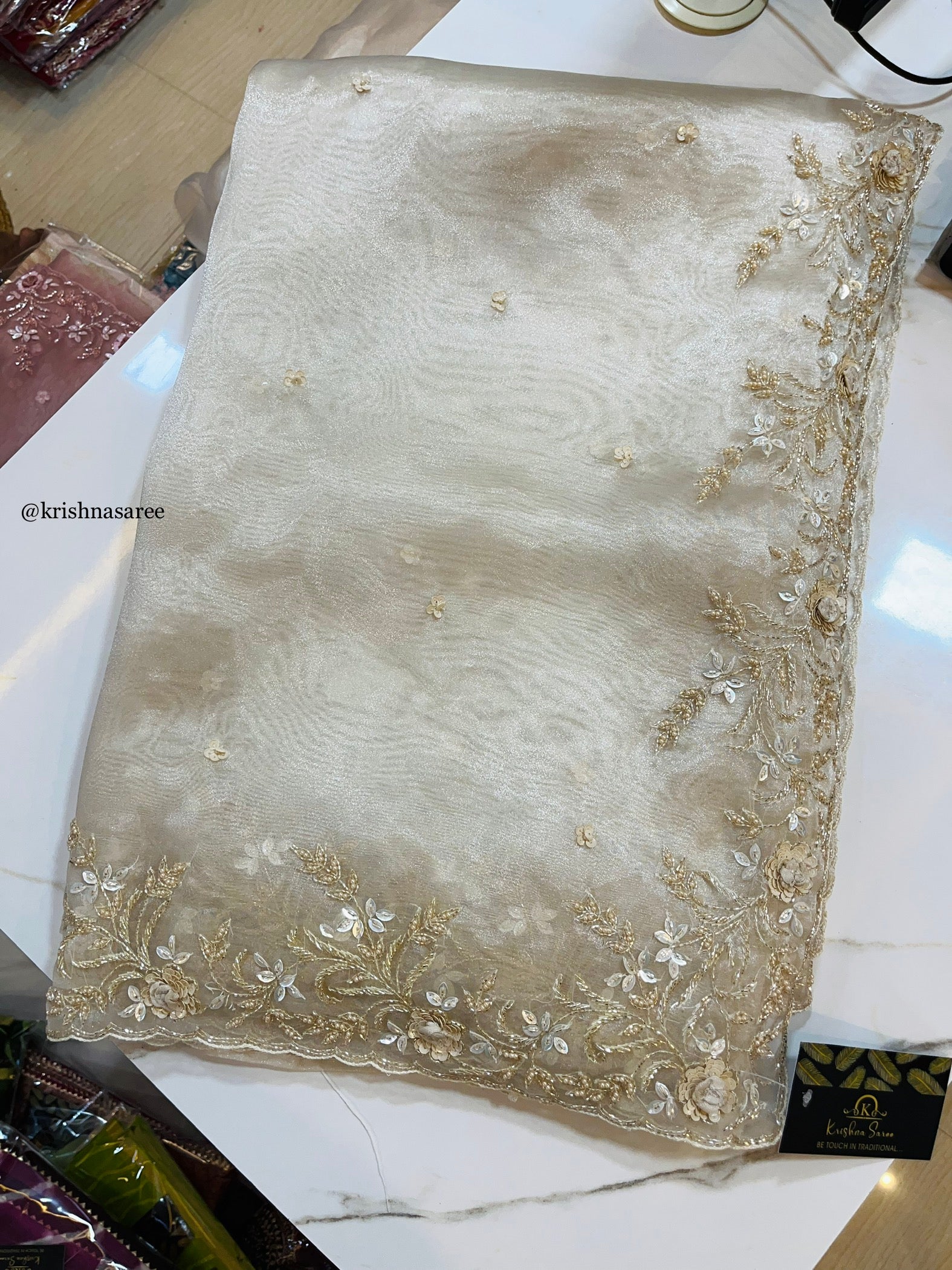 Luxury Tissue Silk Saree With Handwork