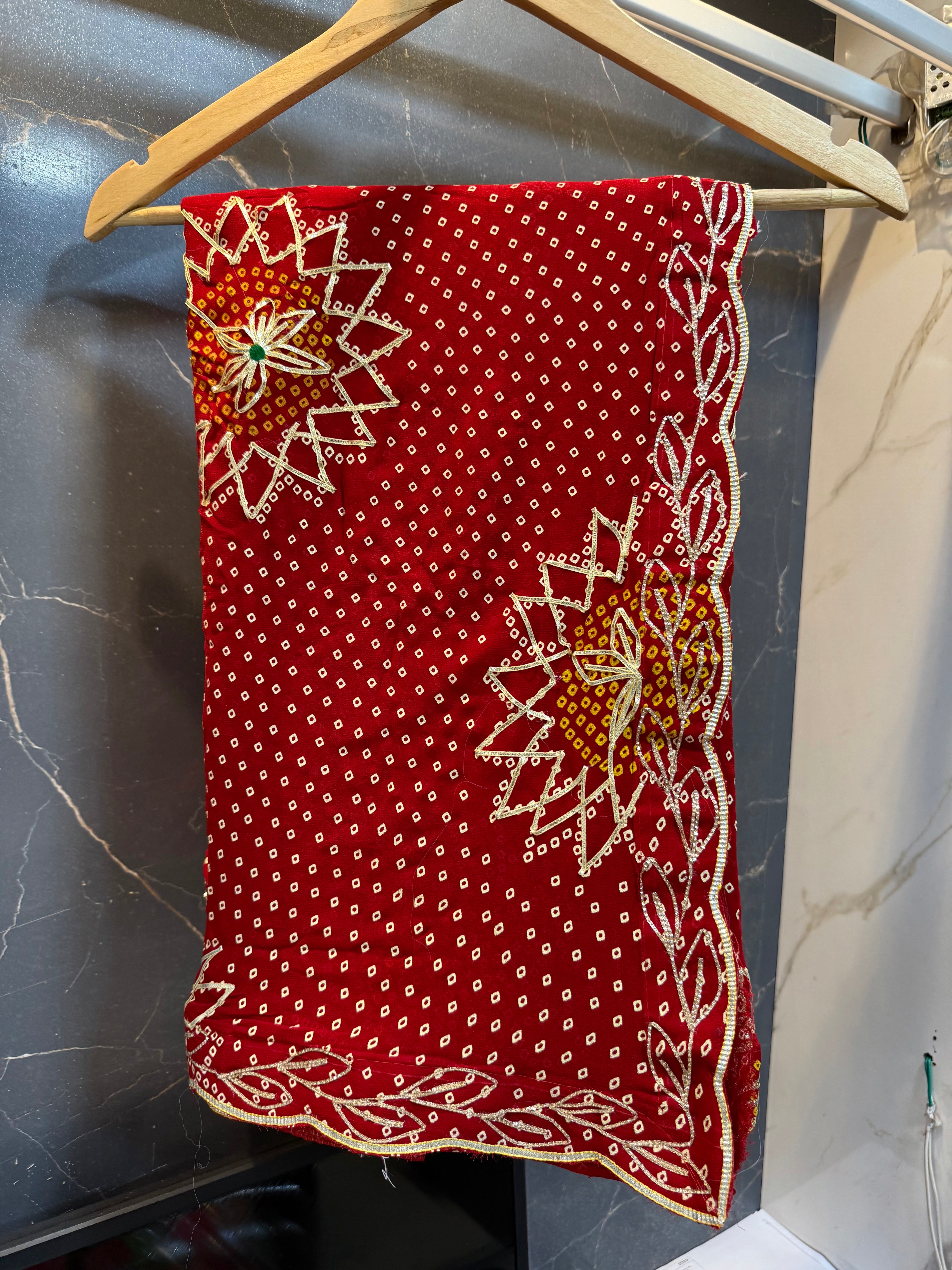 Beautiful Bandhani Gotta Patti Saree