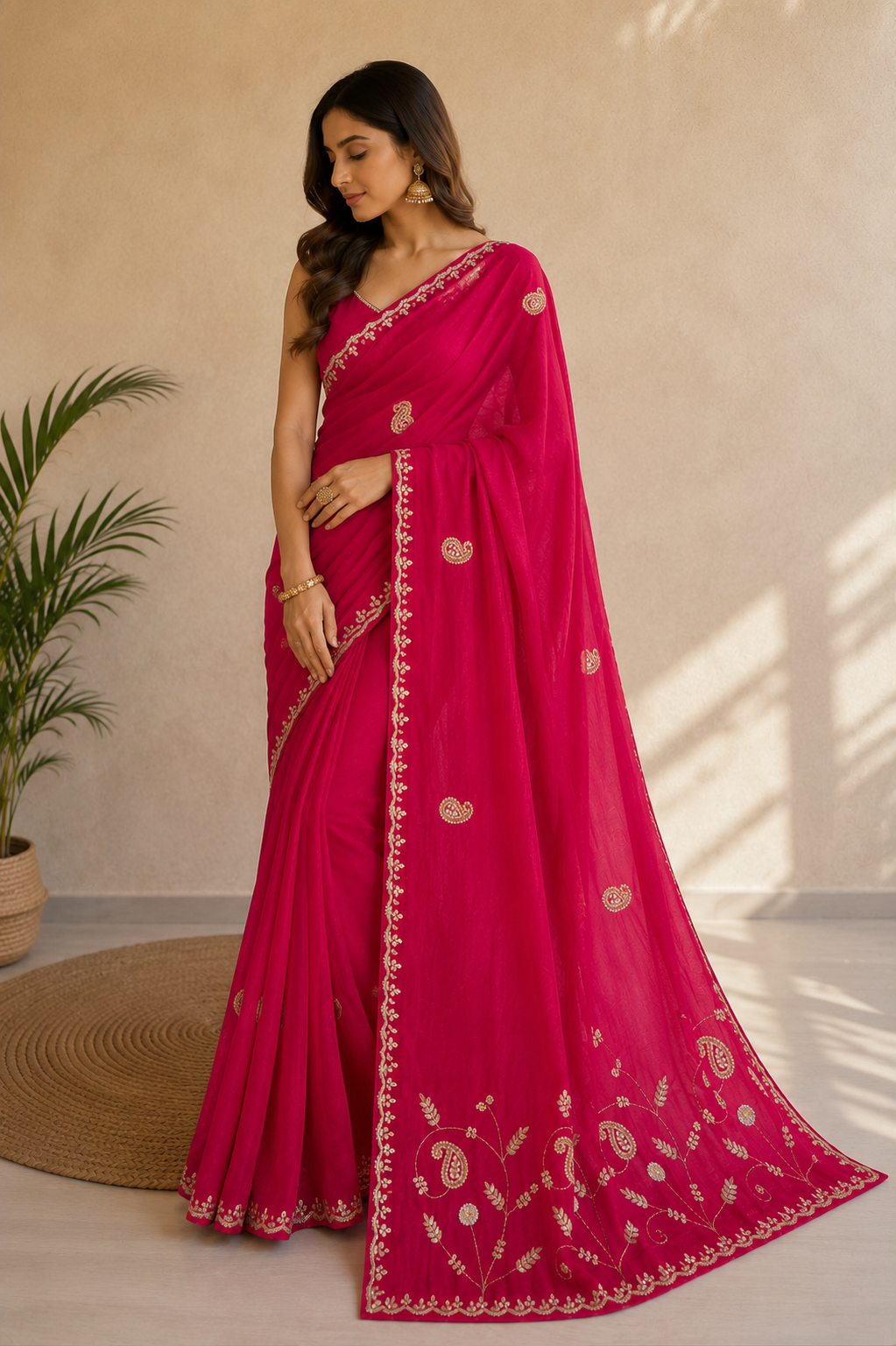 Designer Pure H O Silk Saree With Handwork