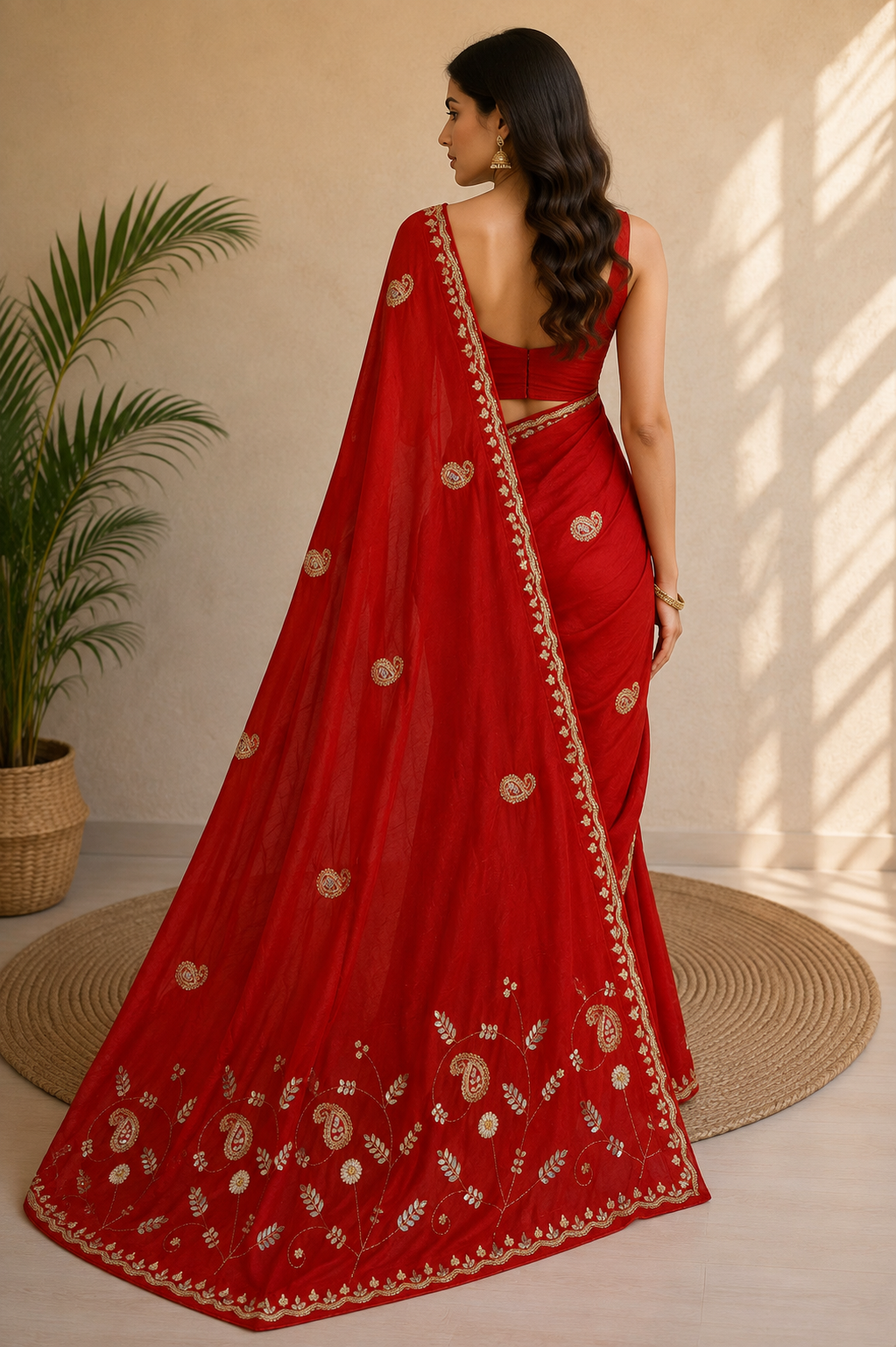Designer Pure H O Silk Saree With Handwork
