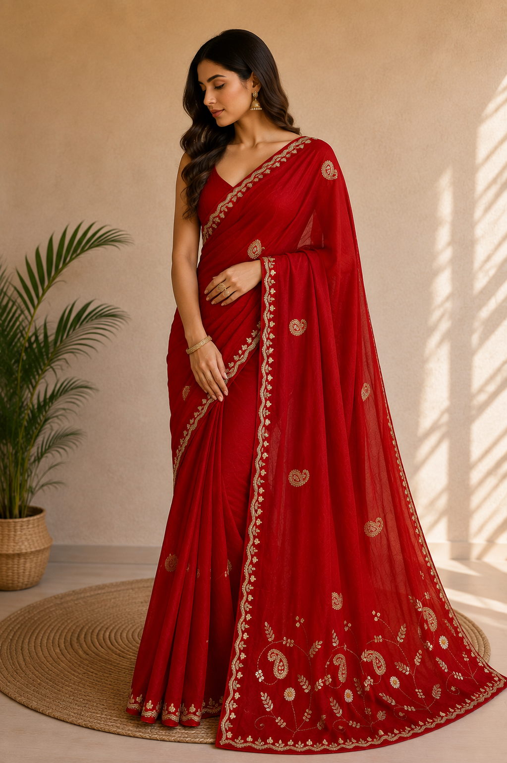 Designer Pure H O Silk Saree With Handwork