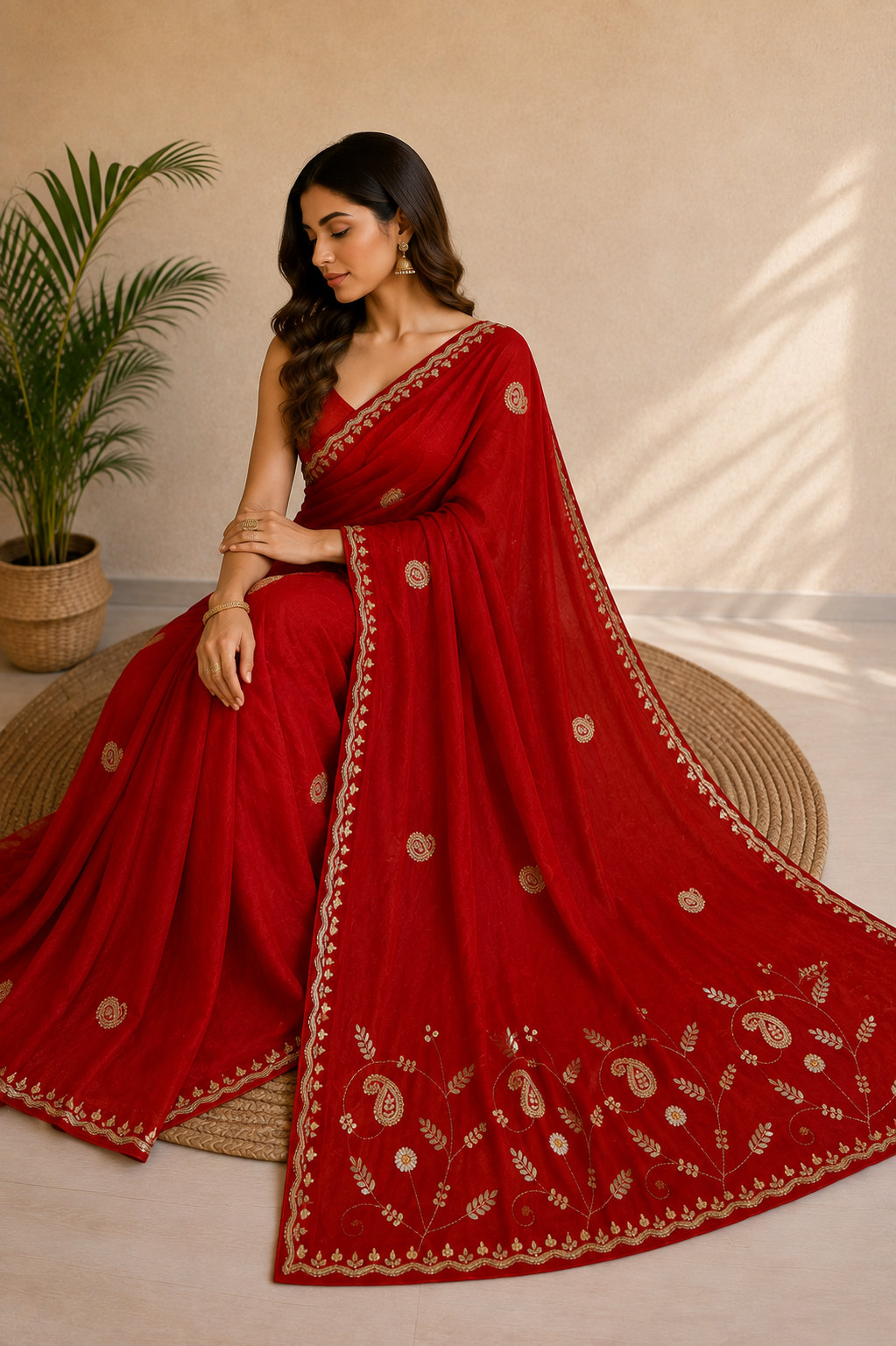 Designer Pure H O Silk Saree With Handwork