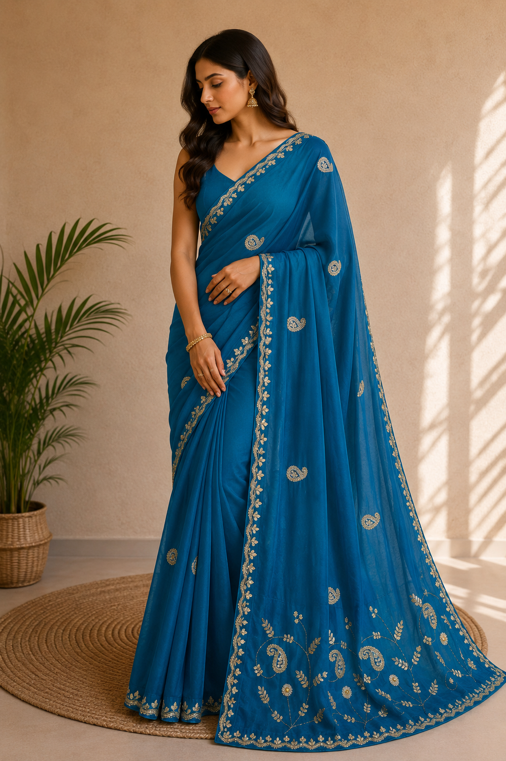 Designer Pure H O Silk Saree With Handwork