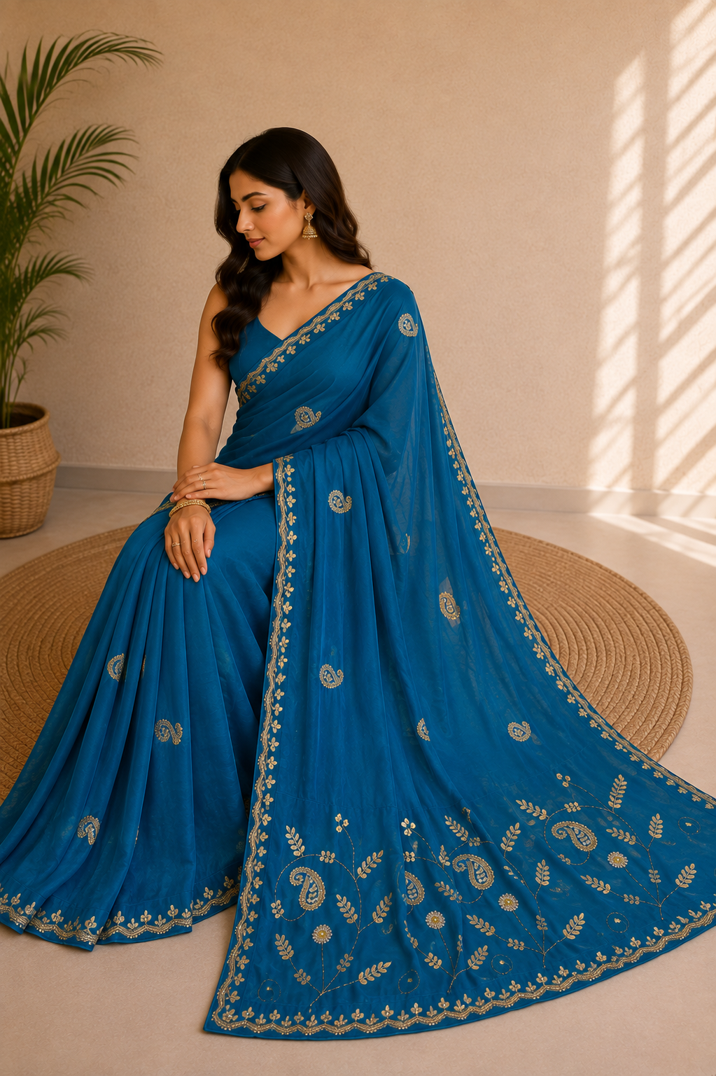 Designer Pure H O Silk Saree With Handwork
