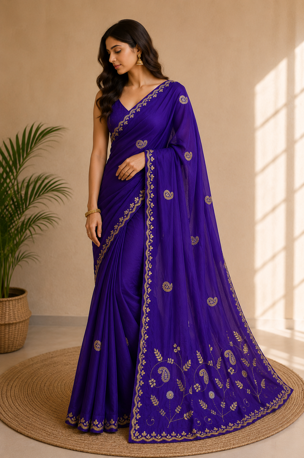 Designer Pure H O Silk Saree With Handwork