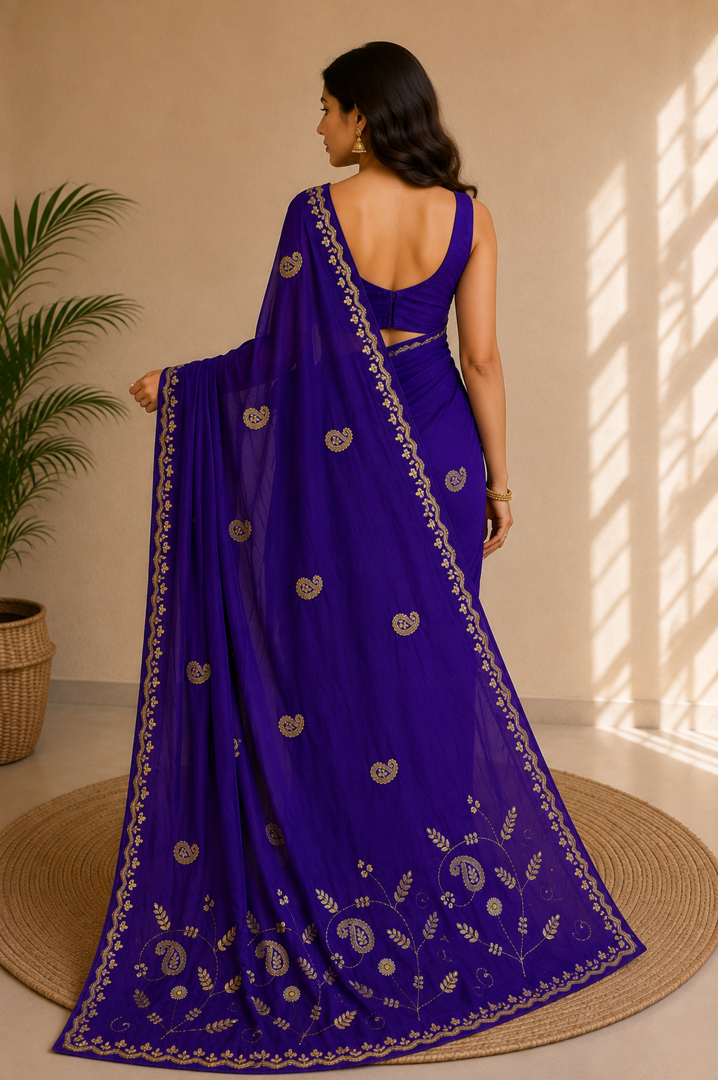 Designer Pure H O Silk Saree With Handwork