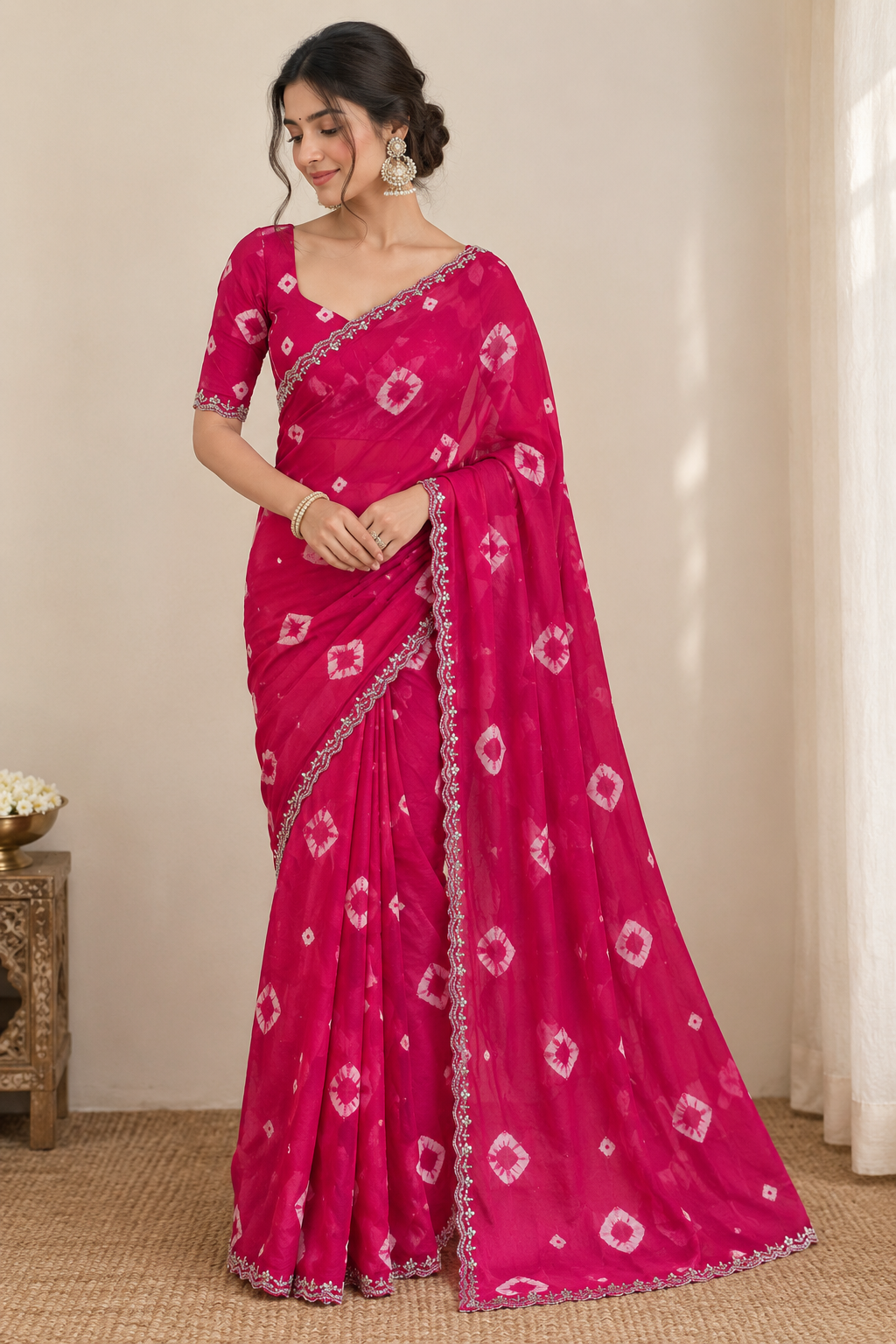 Designer Georgette Saree with Work