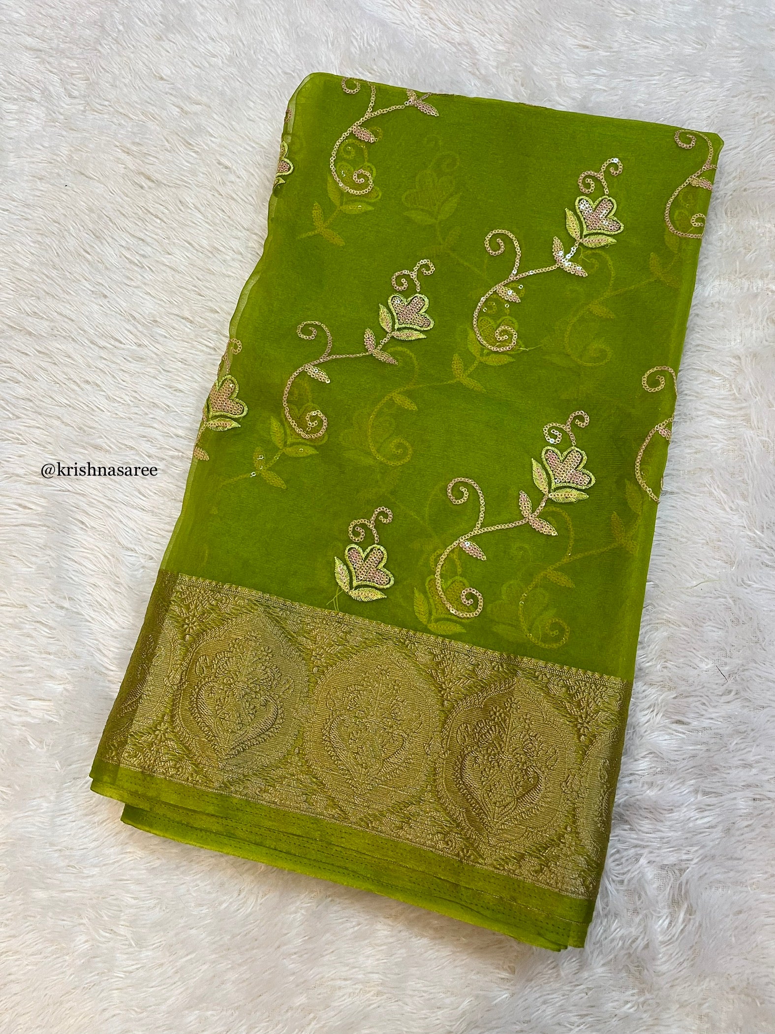 Beautiful Organza Saree With Work