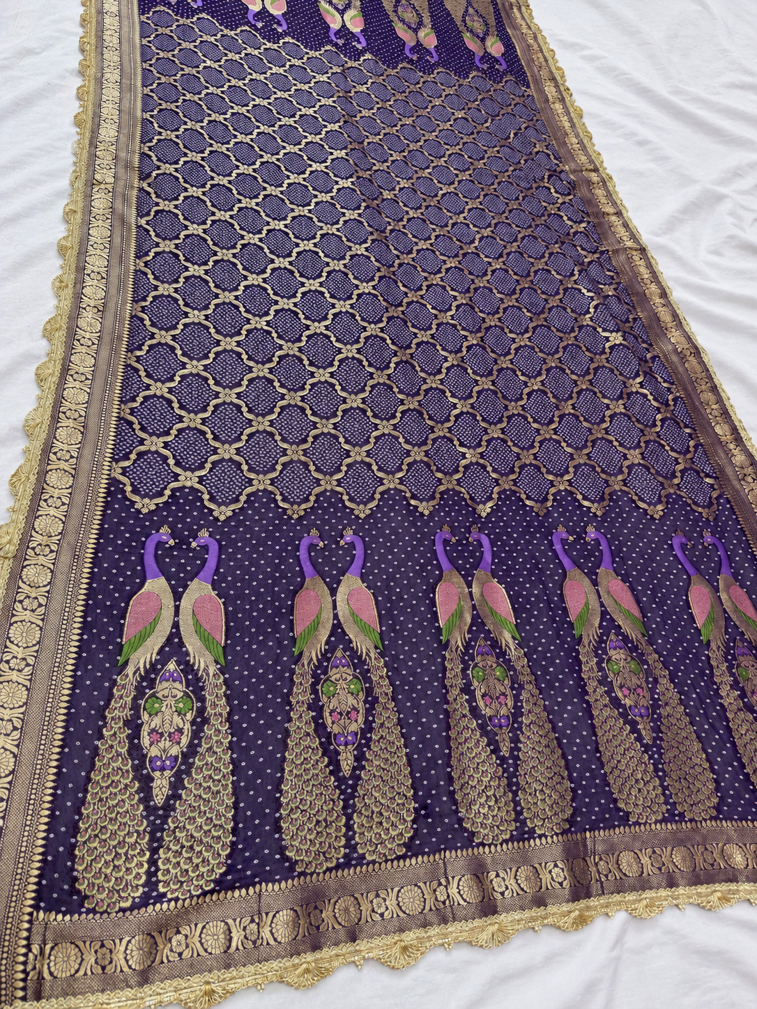 Beautiful Pure Georgatte Dupatta With Handwork