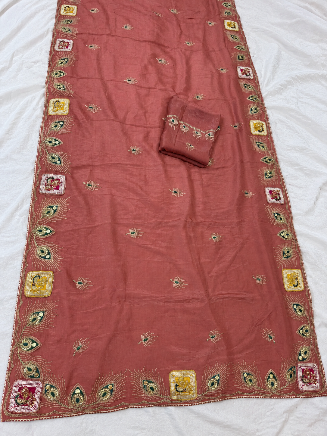 Pure H O Silk saree With Beautiful Handwork
