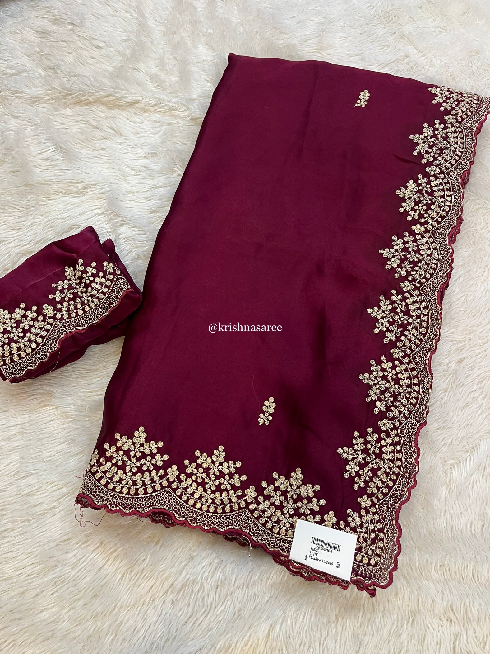 Beautiful Satin Silk Saree With Pittan Work