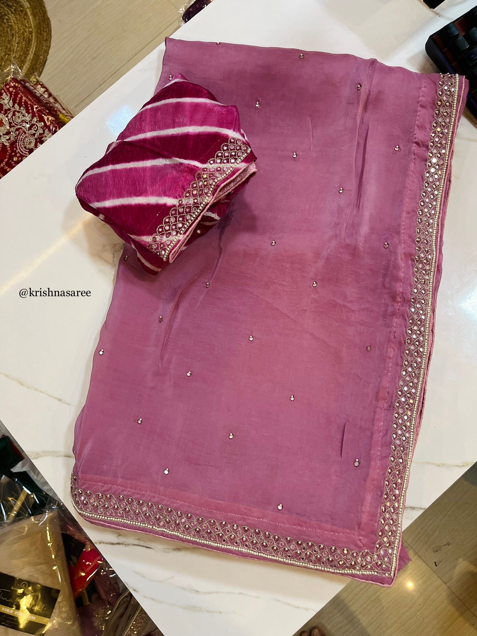 Pure H.O. Silk Saree With Designer Blouse