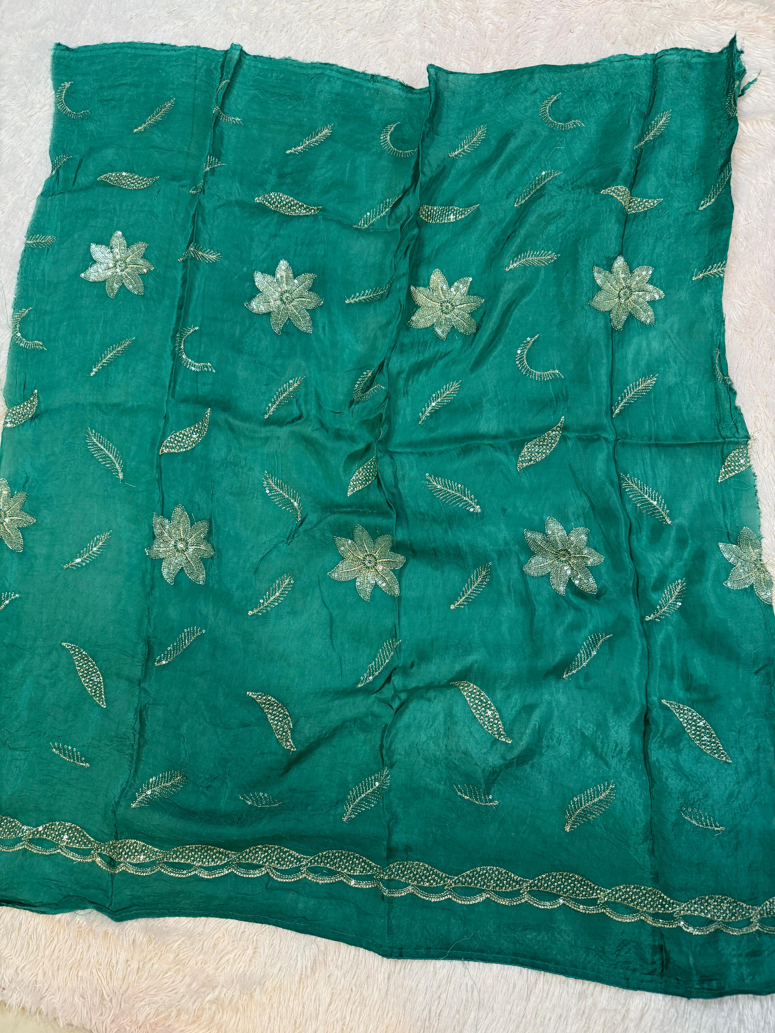 Beautiful Pure H O Silk Saree With Handwork