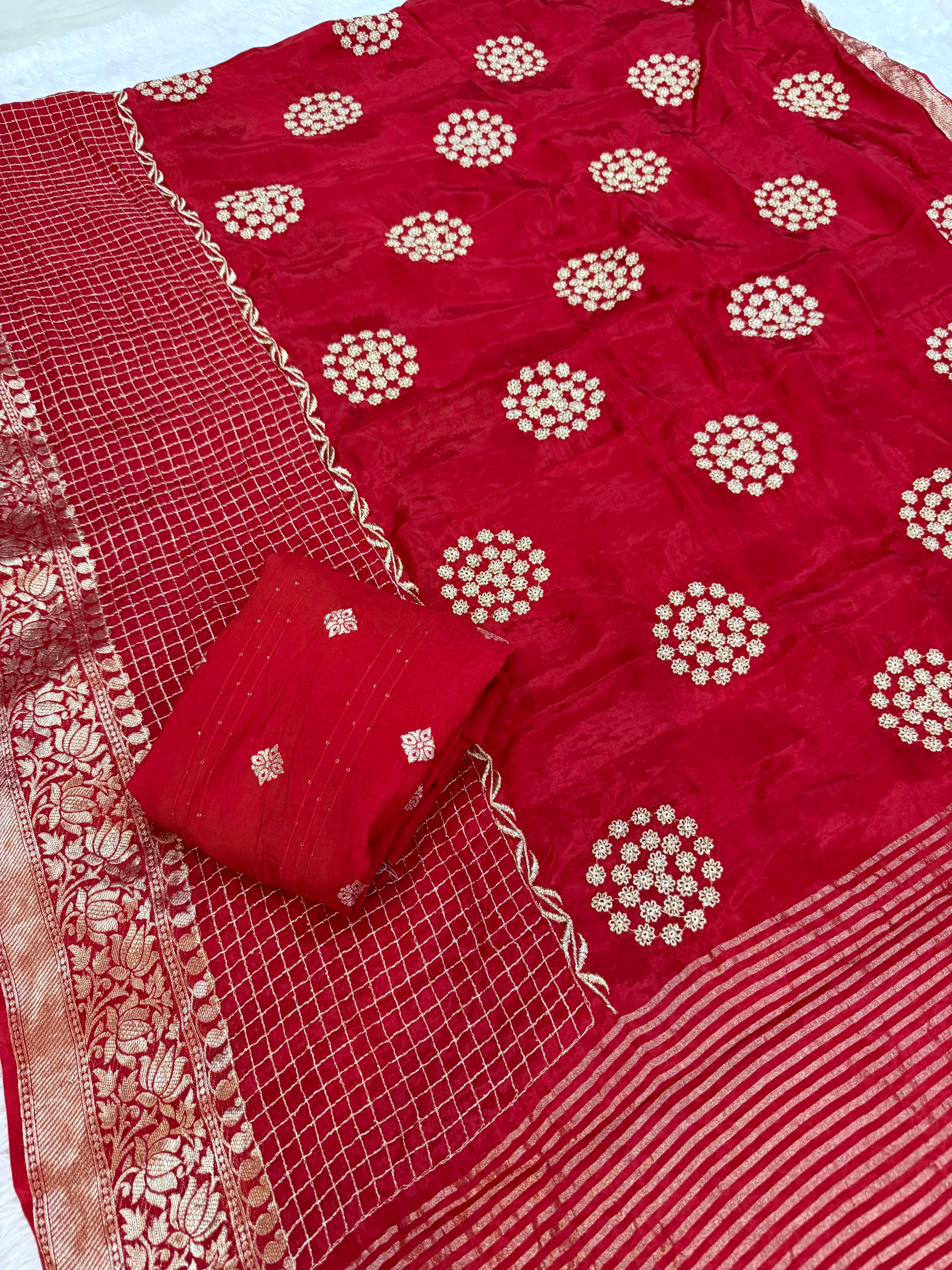 Karwachuth Special Pure H O Silk Saree With Handwork