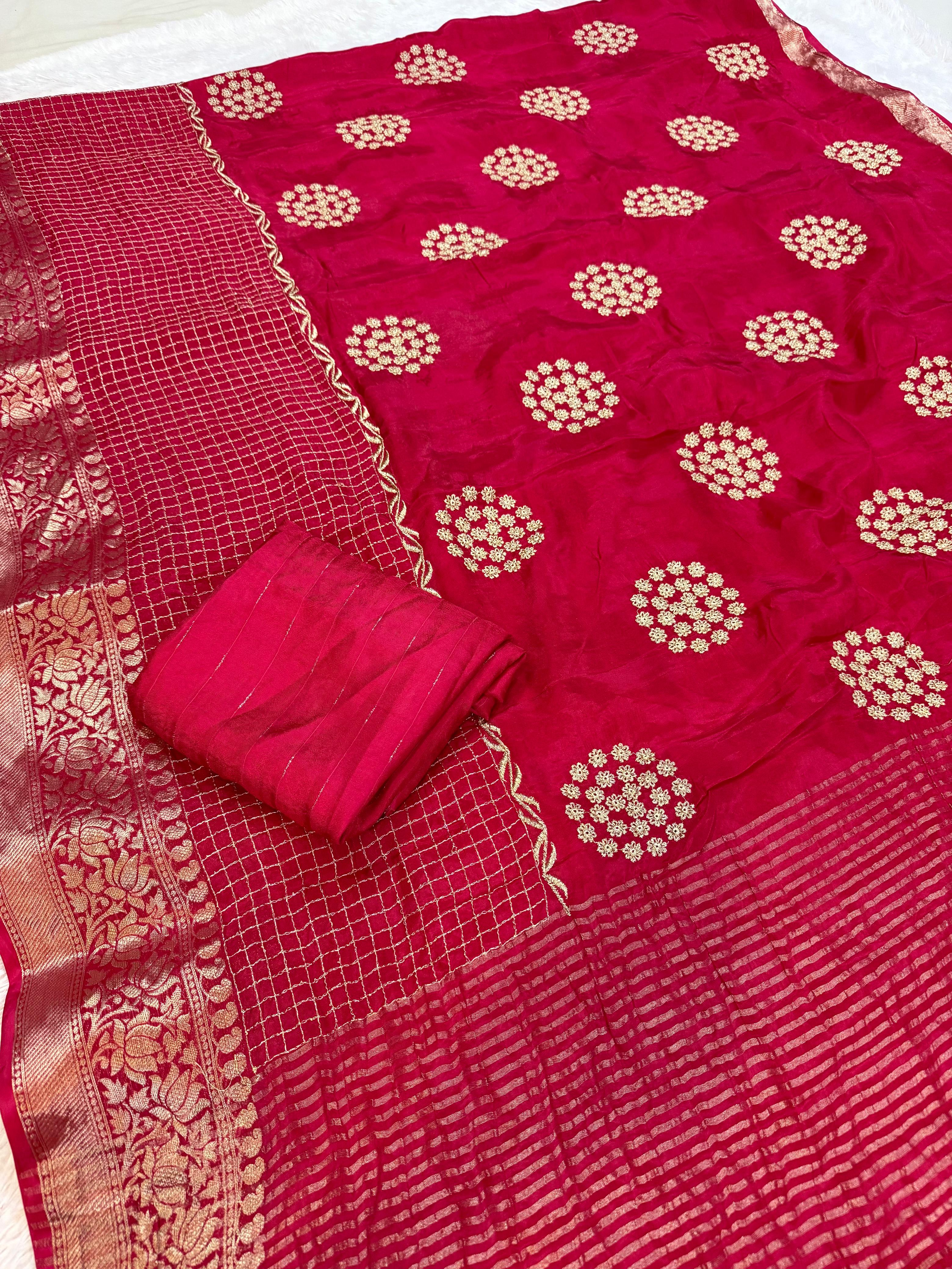 Karwachuth Special Pure H O Silk Saree With Handwork