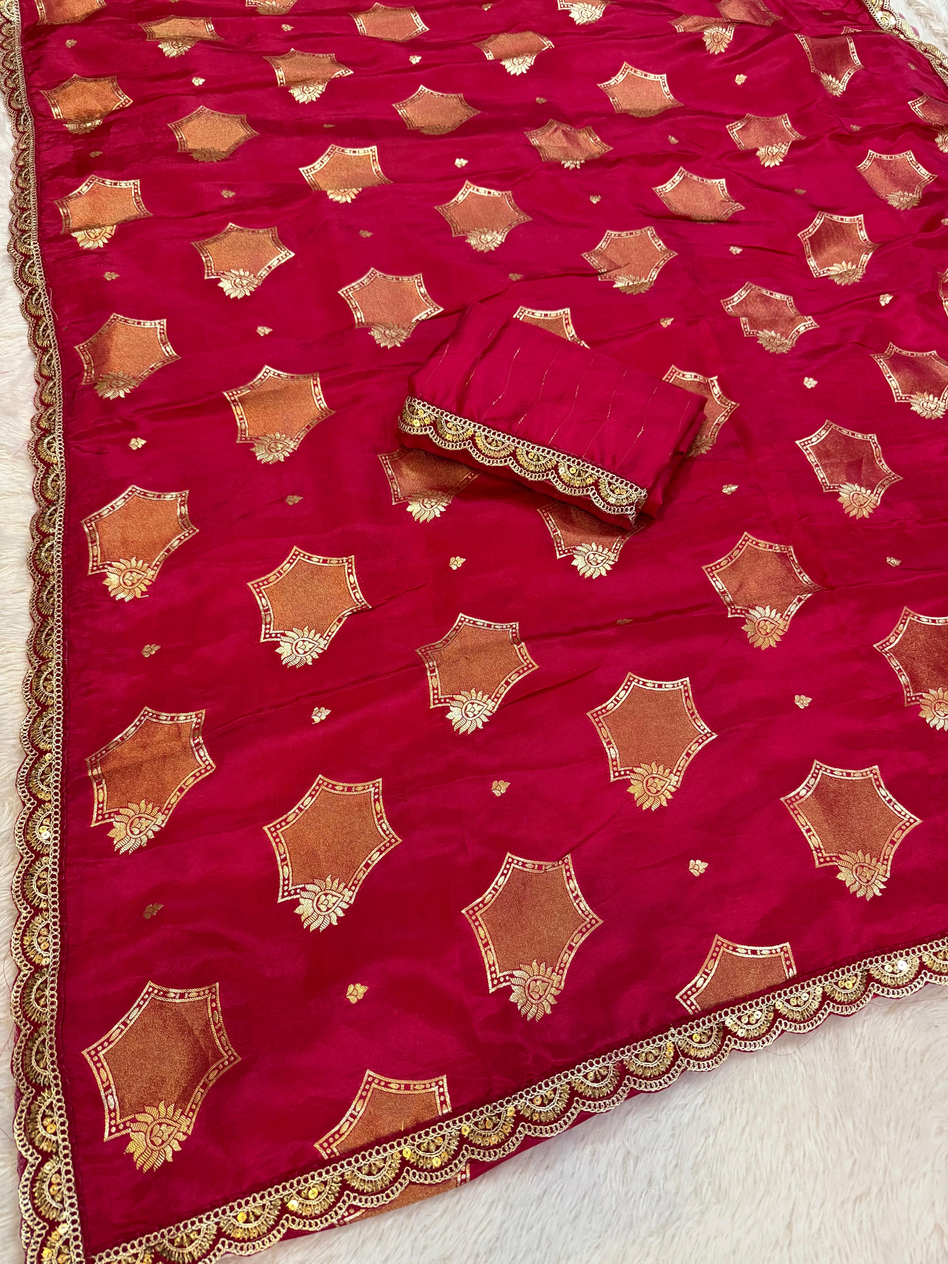Designer Pure H O Silk Saree With Weaving