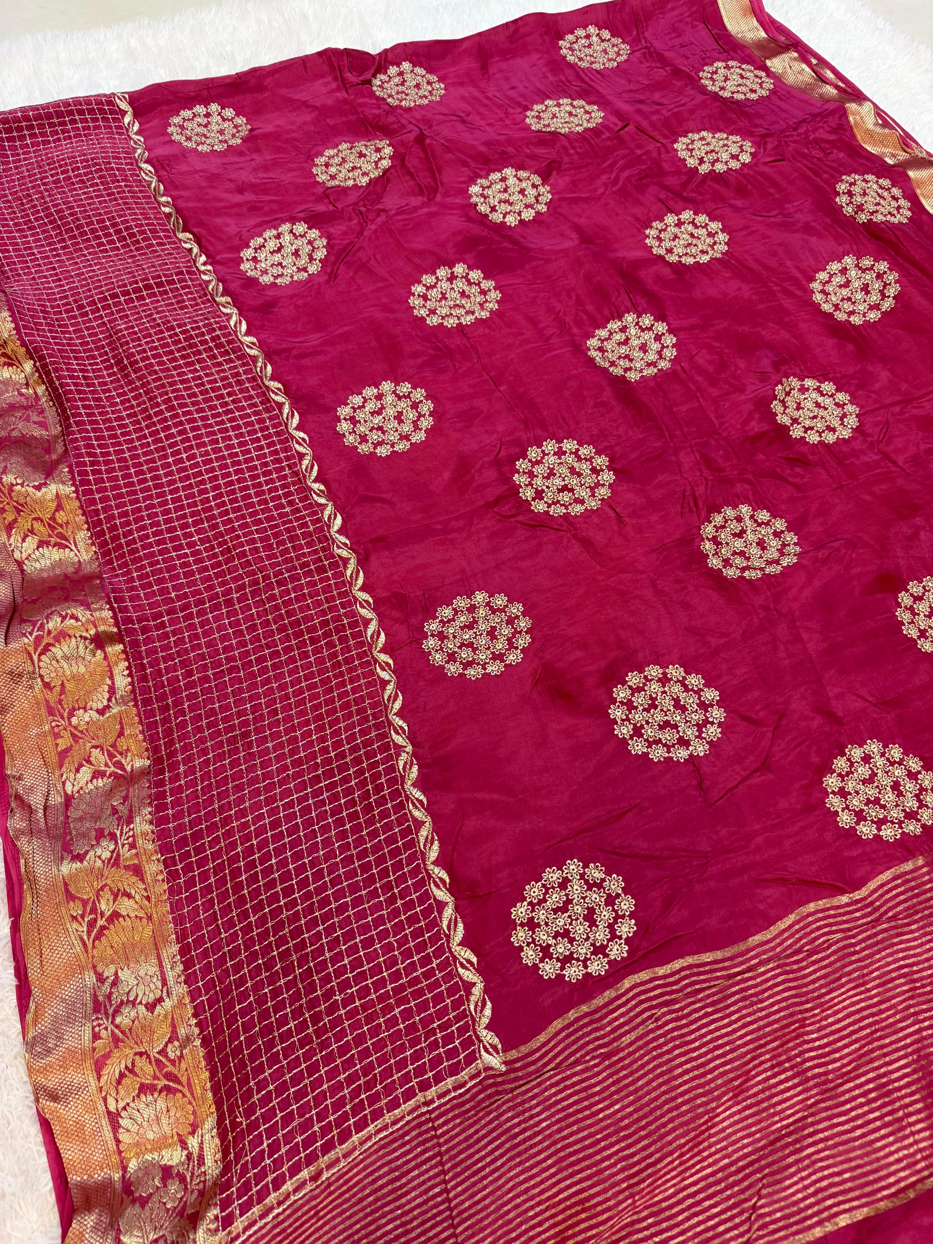 Pure H O Silk Saree With Jaari Work