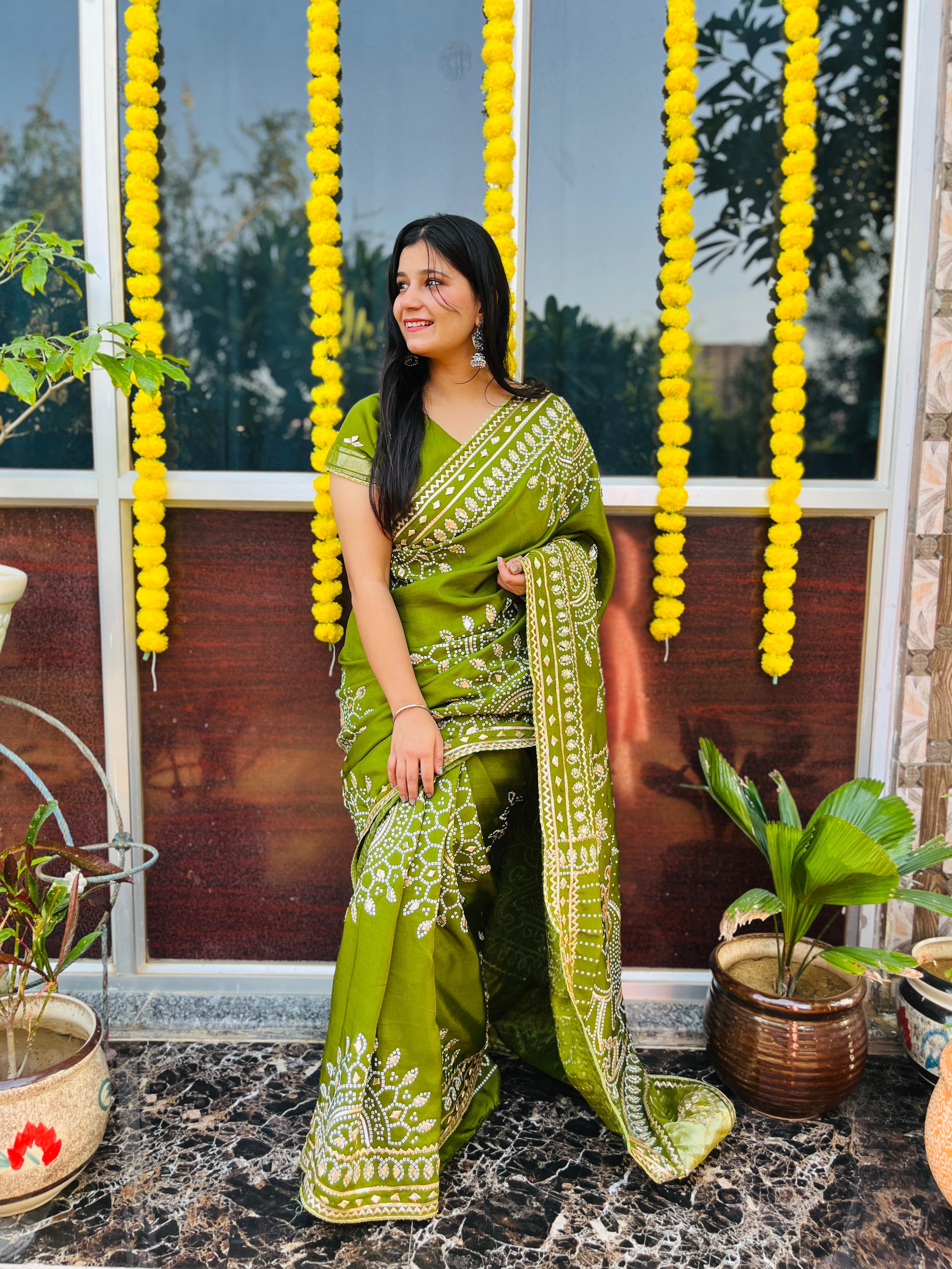 Dolla Silk Saree With Gottapatti Hand Work