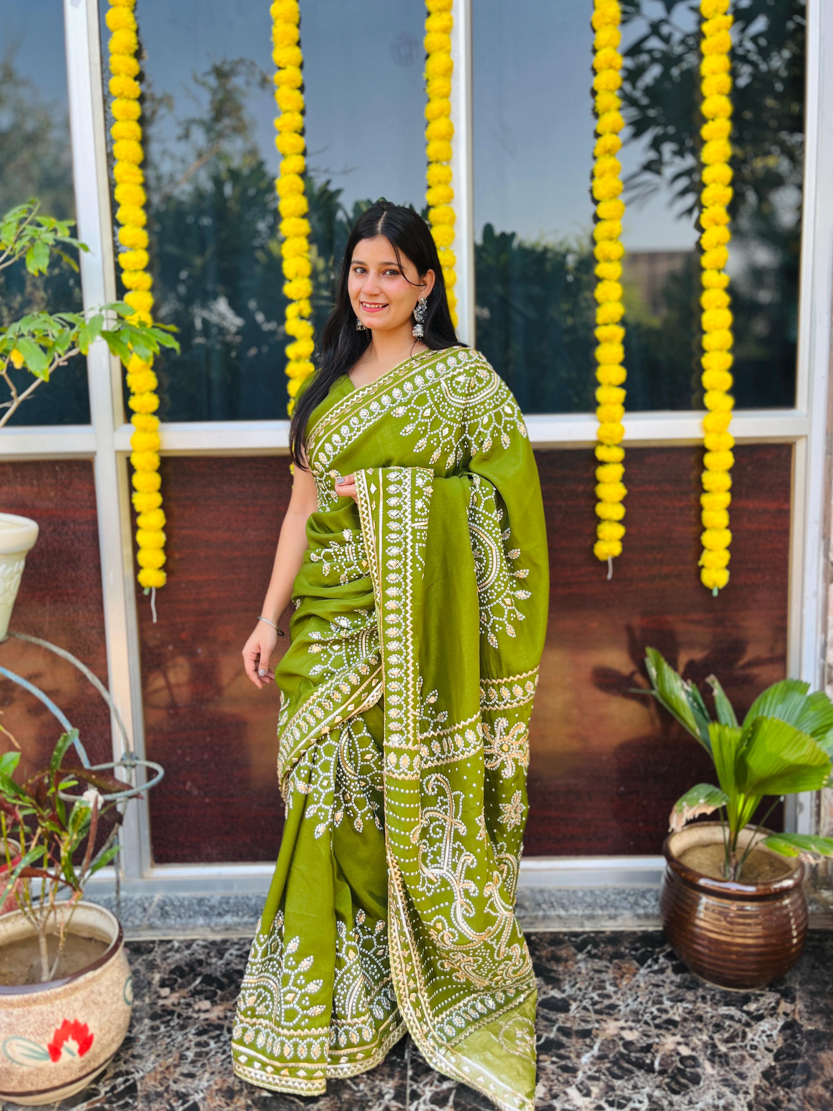 Dolla Silk Saree With Gottapatti Hand Work