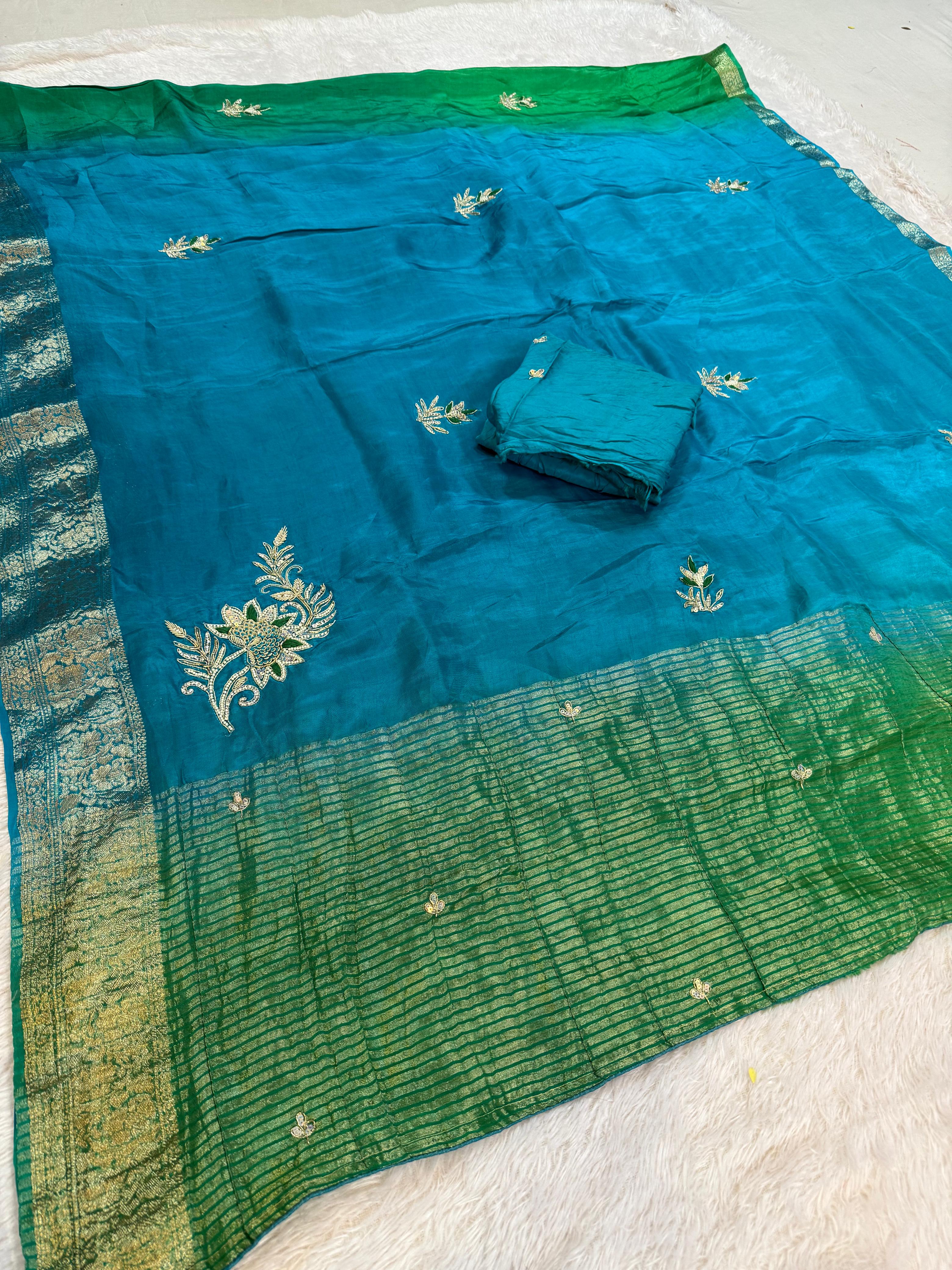 Premium Handwork Pure H O Silk Saree
