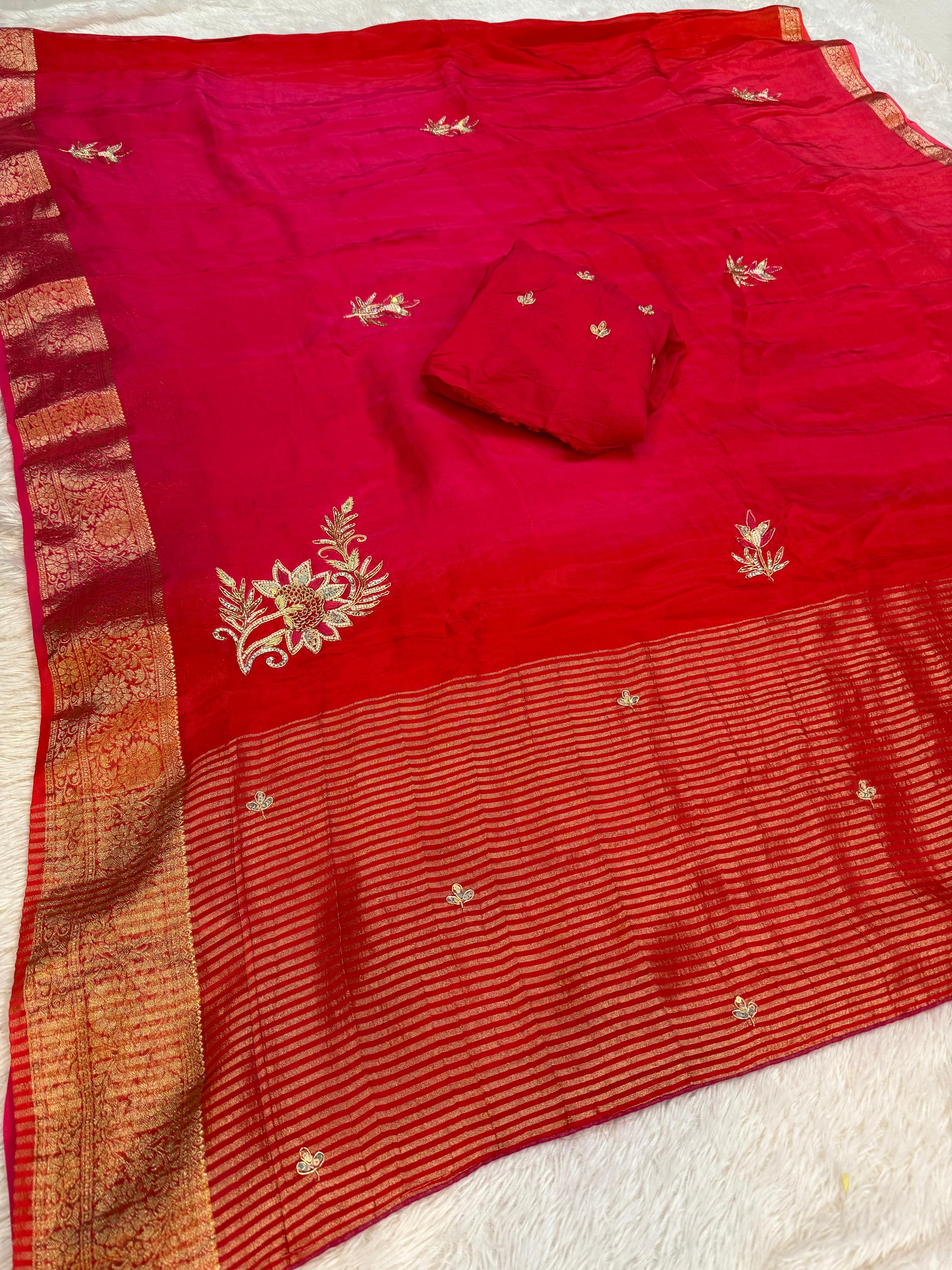 Premium Handwork Pure H O Silk Saree