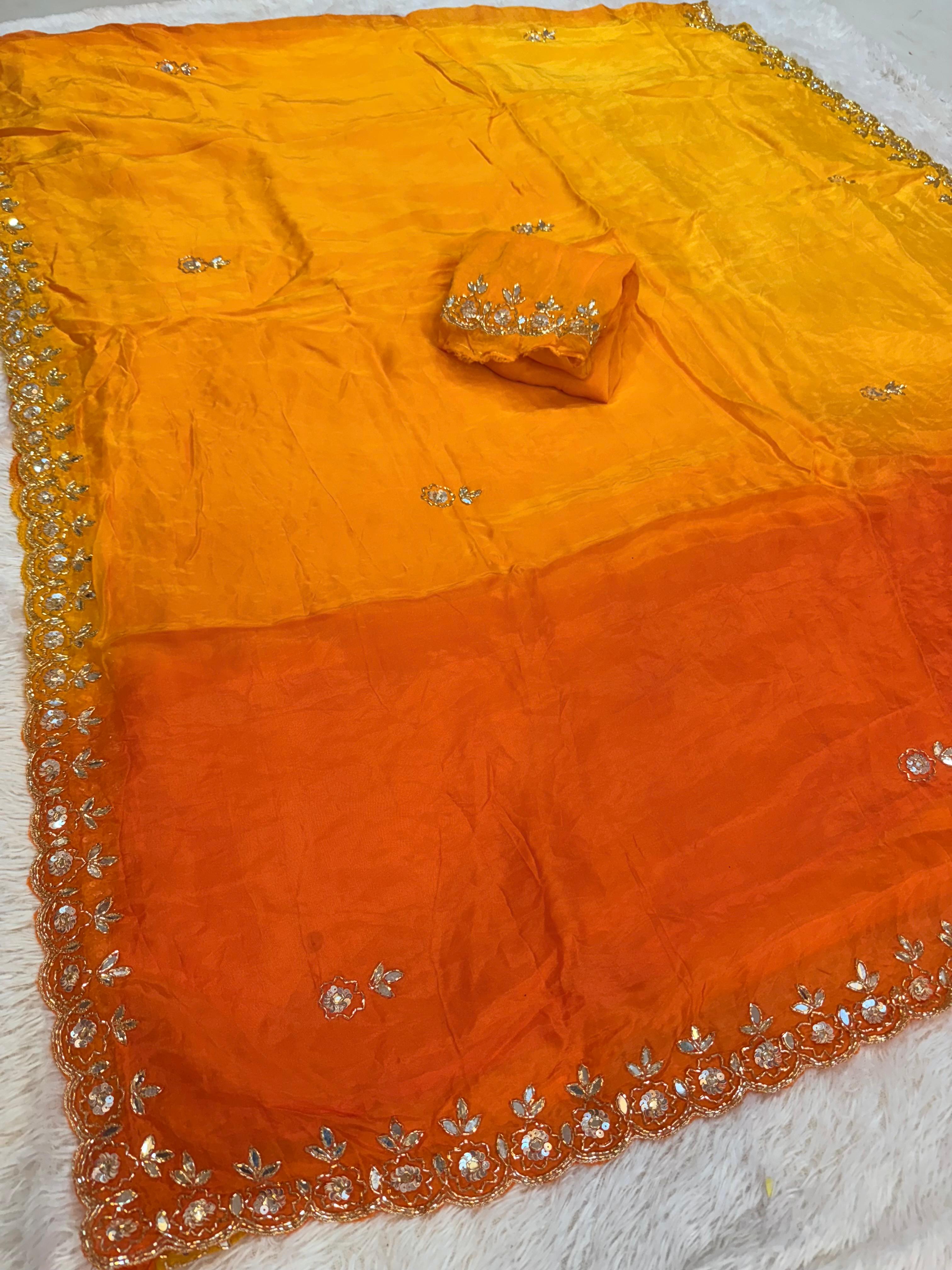 Designer Pure H O Silk Saree With Handwork