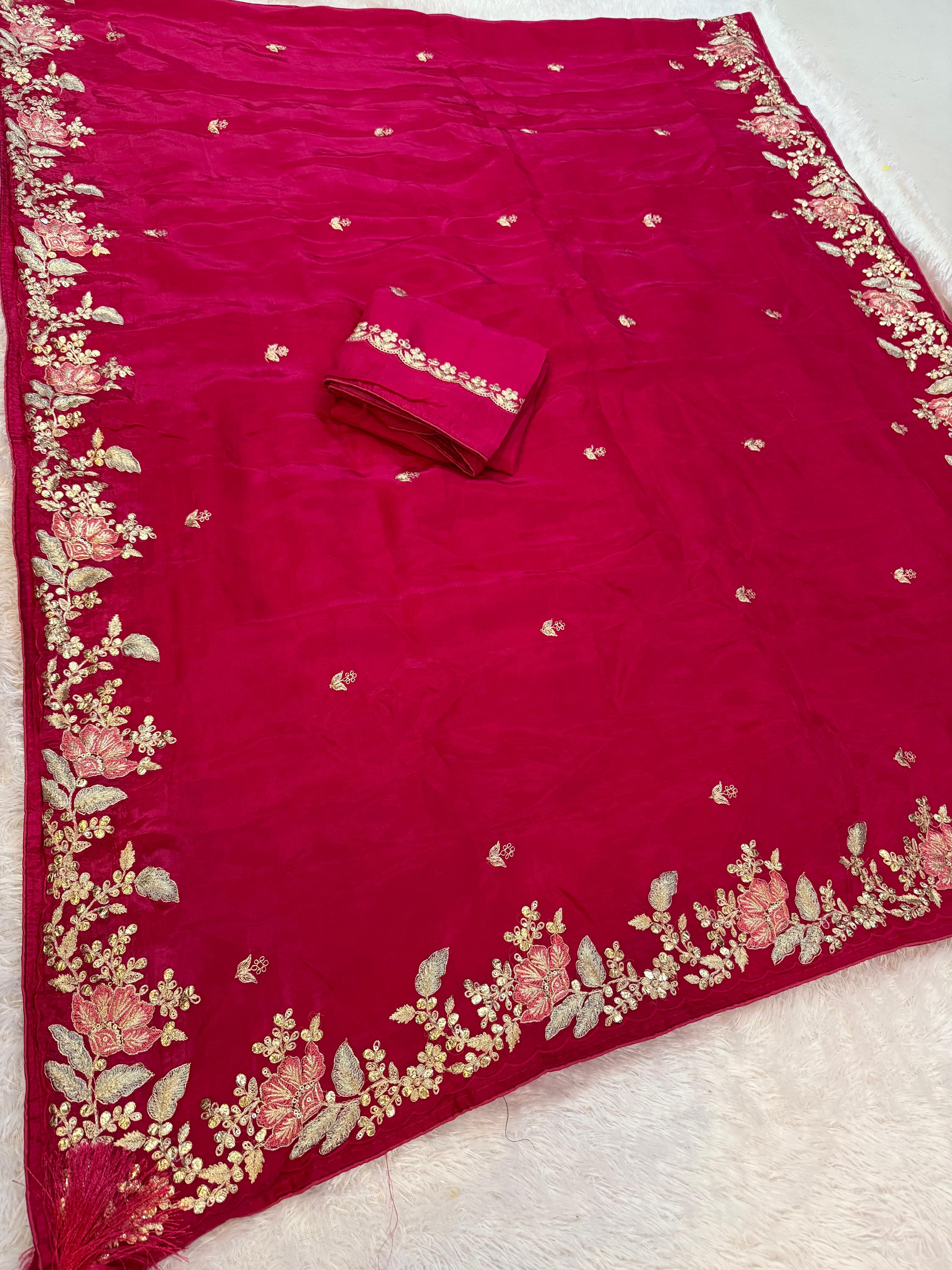 Premium Handwork Pure H O Silk saree
