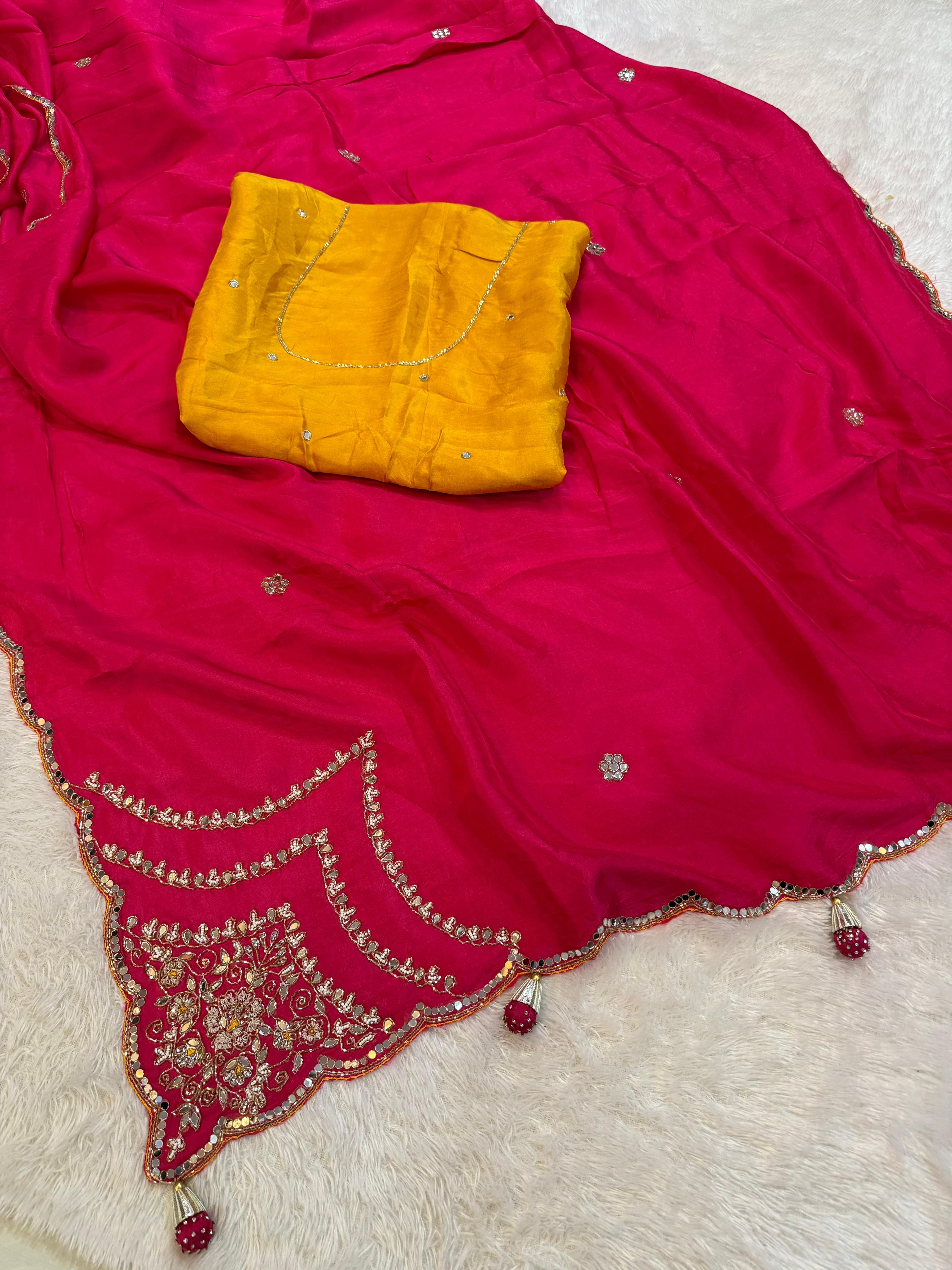 Premium Handwork Pure H O Silk Saree