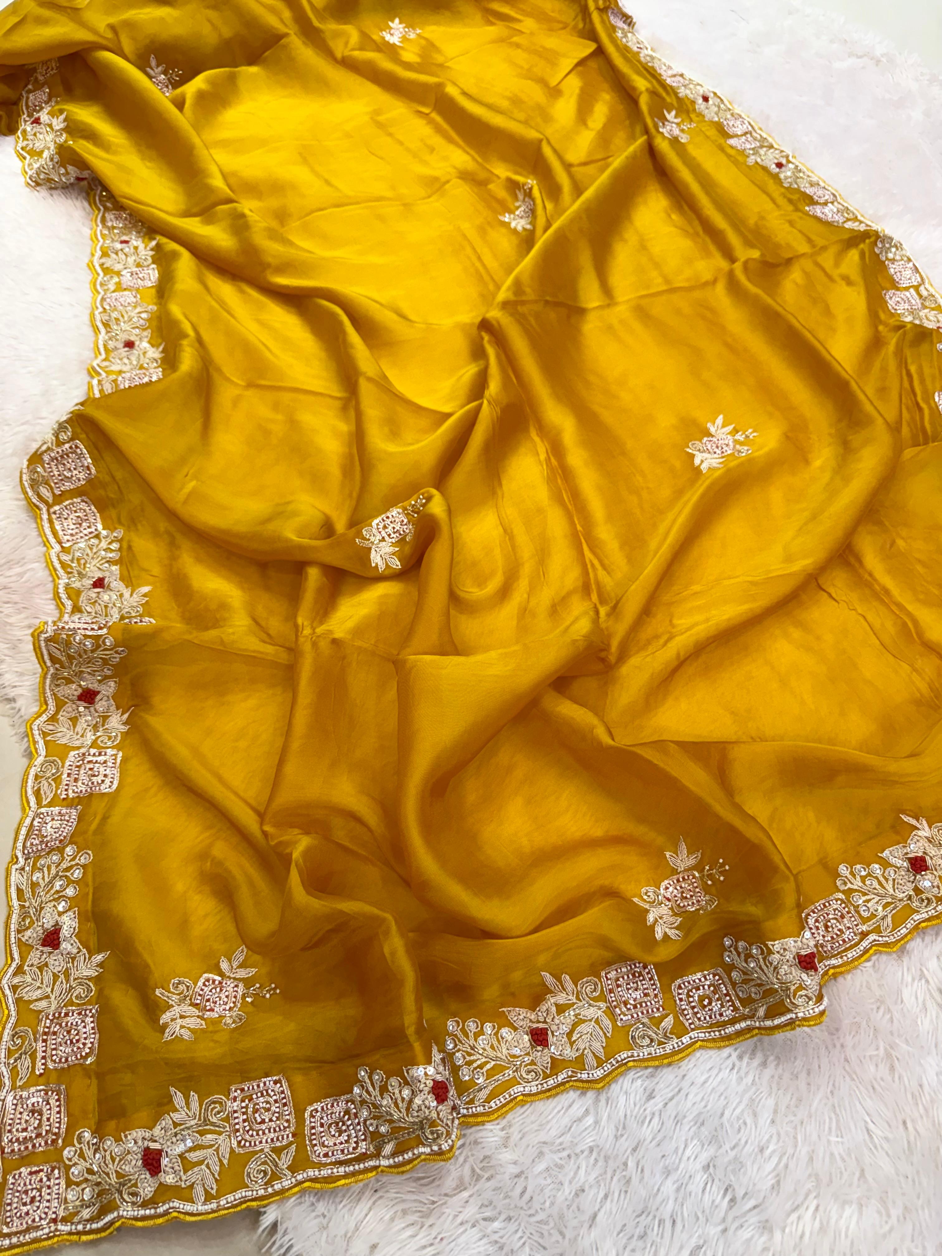 Luxury Pure Tissue Saree With Premium Handwork