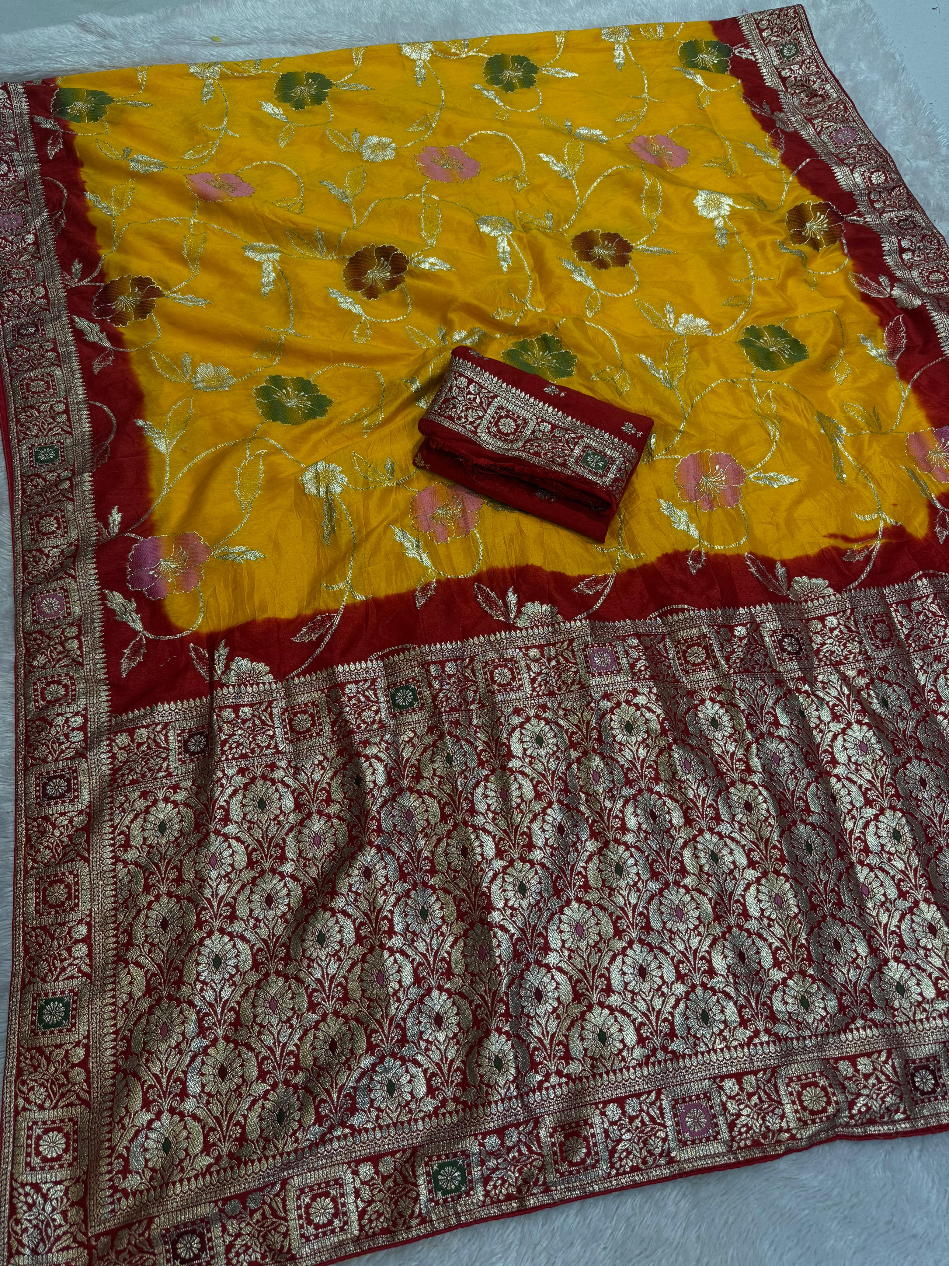 Traditional Naylon Dolla Silk Saree With Weaving Work