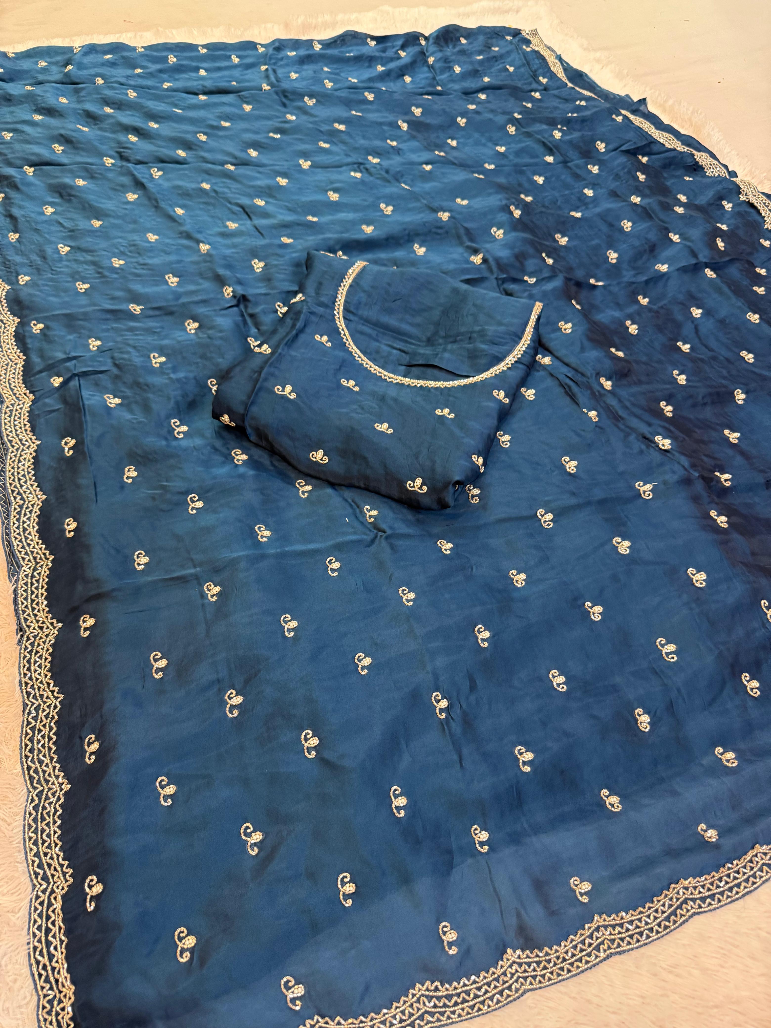 Premium Handwork Designer Pure H O Silk Saree