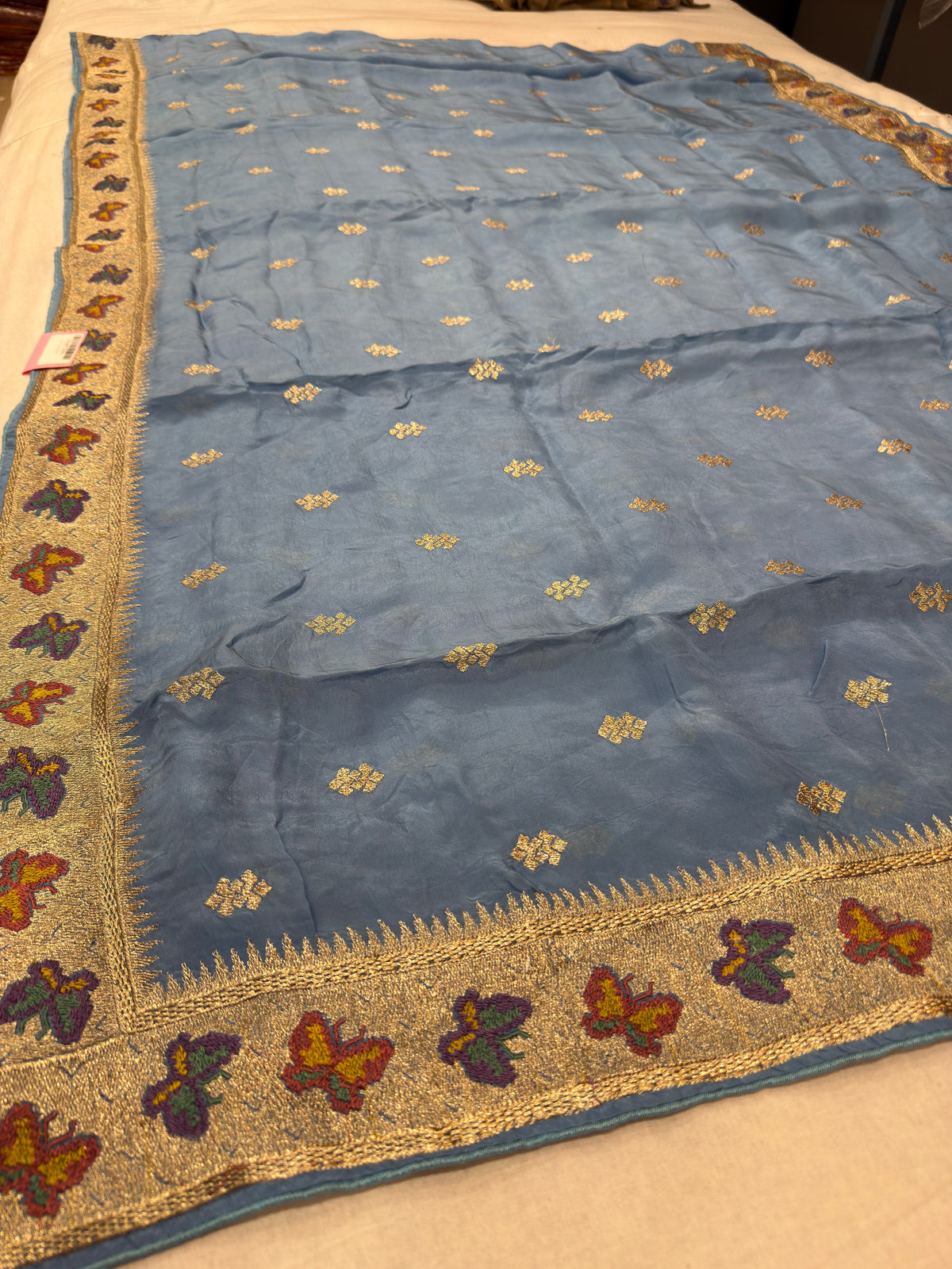 Beautiful H.O Silk Saree with Jari Work (Three Different Borders)