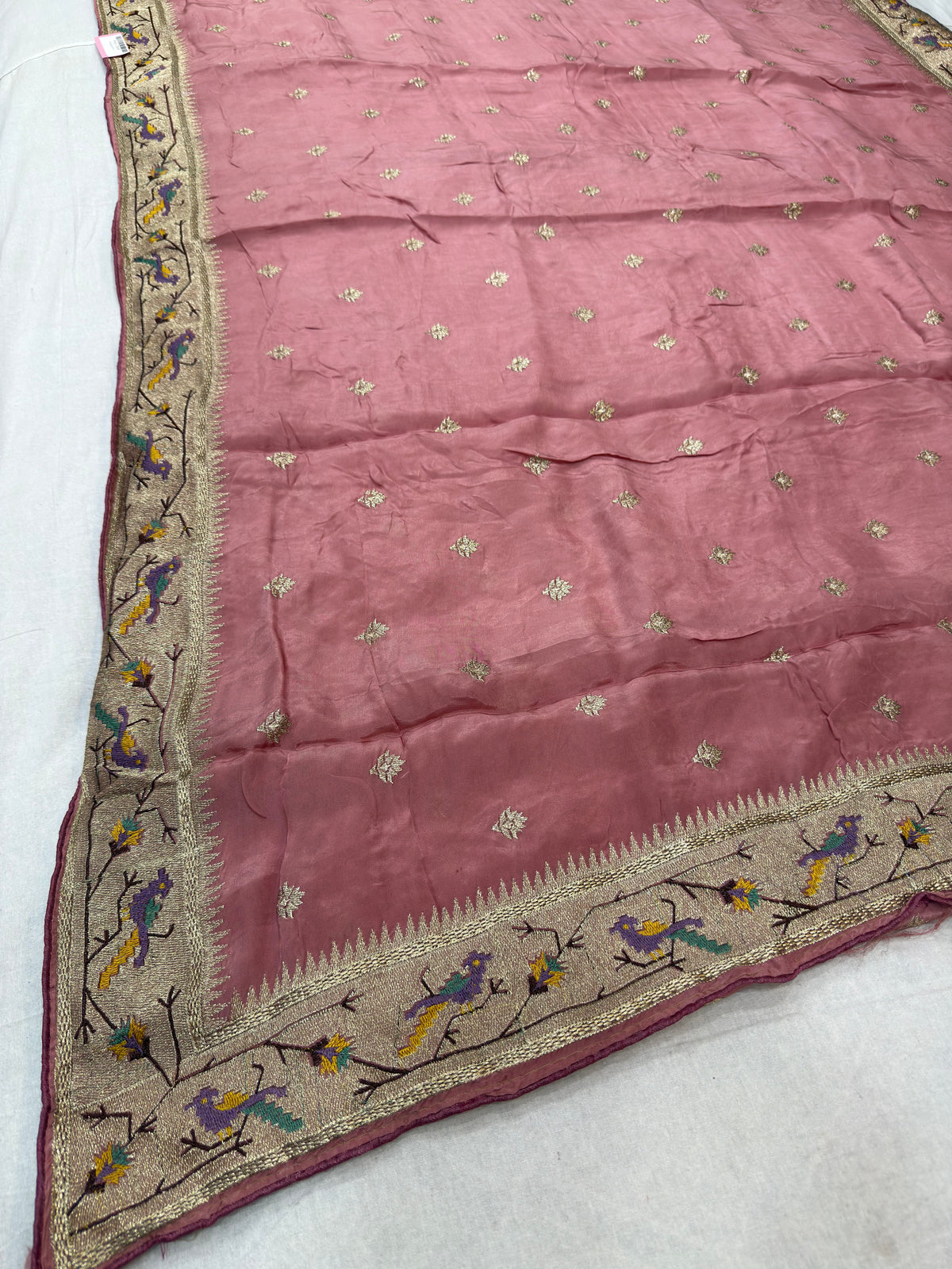 Beautiful H.O Silk Saree with Jari Work (Three Different Borders)