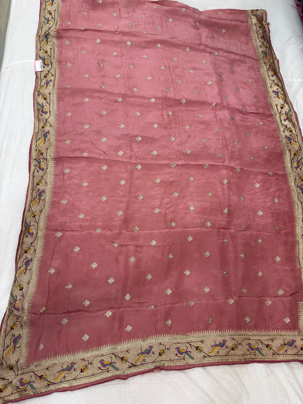 Beautiful H.O Silk Saree with Jari Work (Three Different Borders)