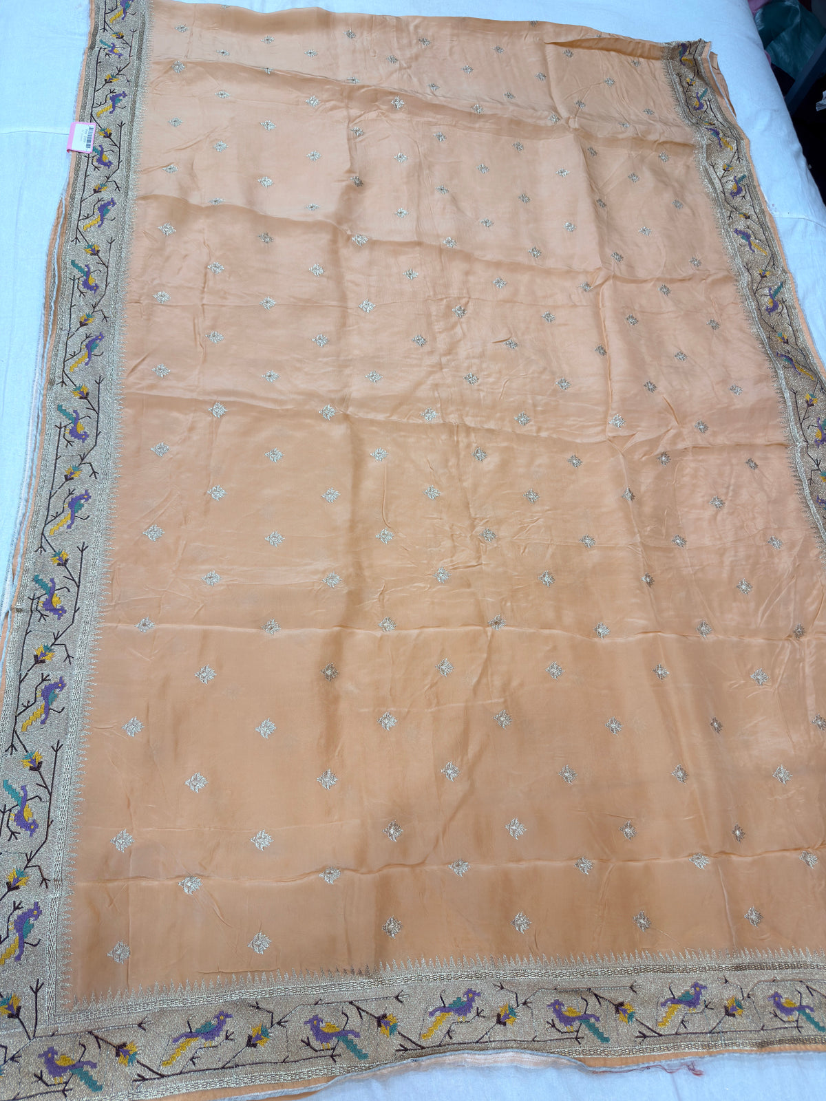 Beautiful H.O Silk Saree with Jari Work (Three Different Borders)