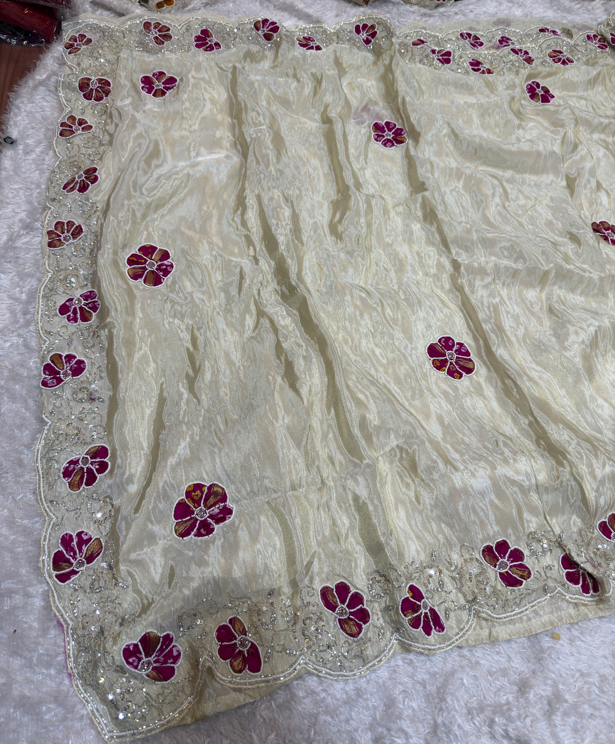 Designer Tissue Saree With Handwork