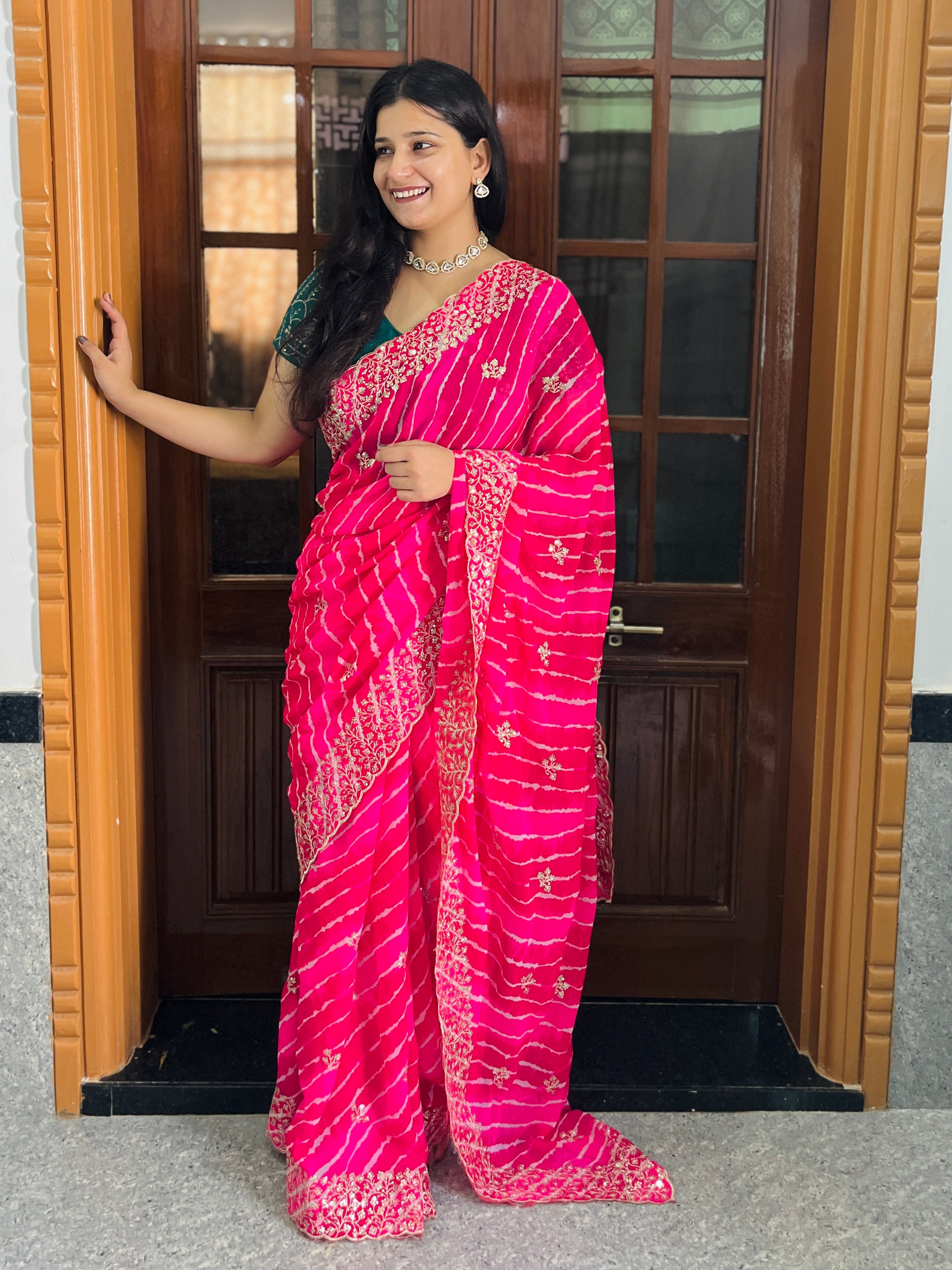 Latest Mothara Saree With Beautiful Jarri And Sequence Work