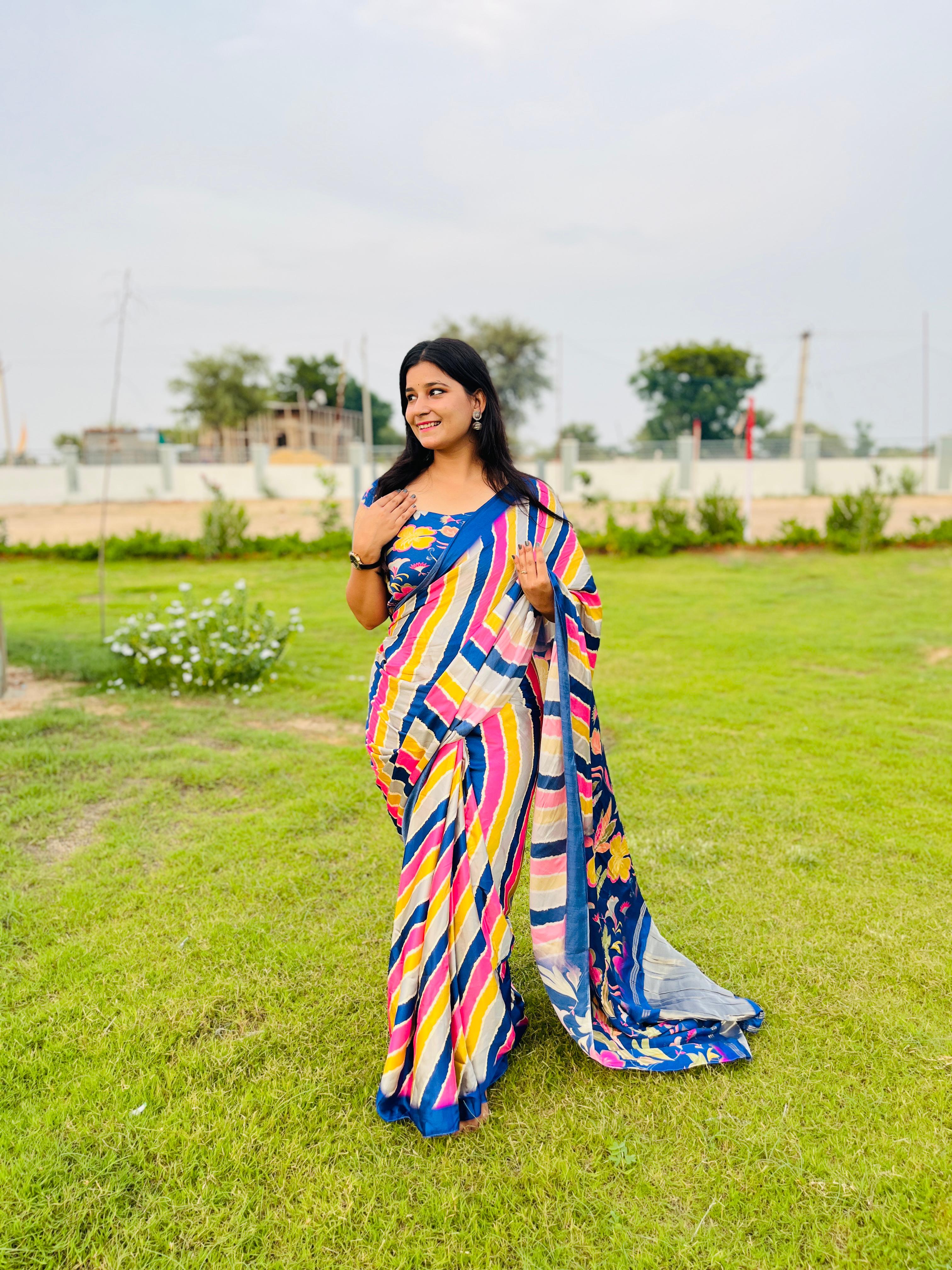 Summer Special  Modal Silk Lahriya Saree