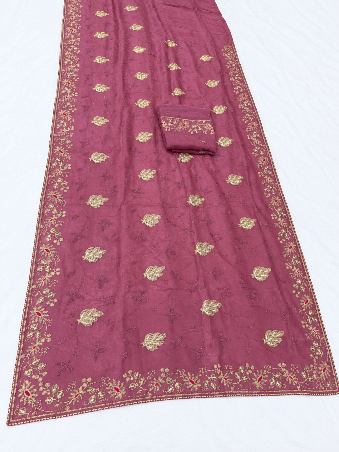 Beautiful H O Silk Saree With Handwork