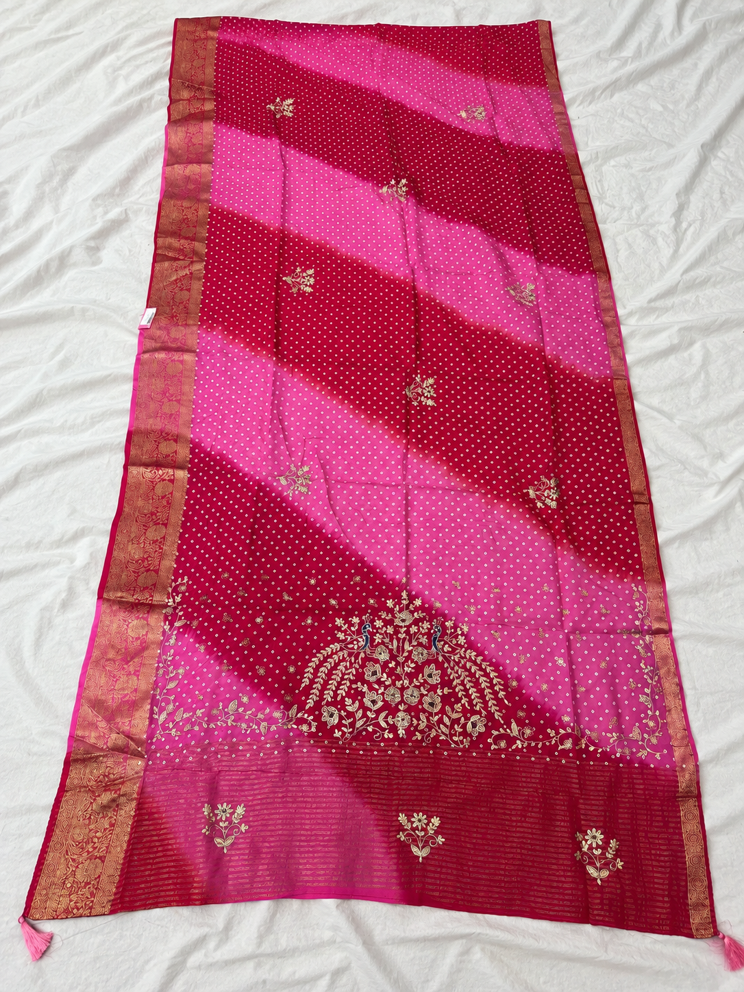 Premium Handwork Pure H O Silk Saree in Multishades