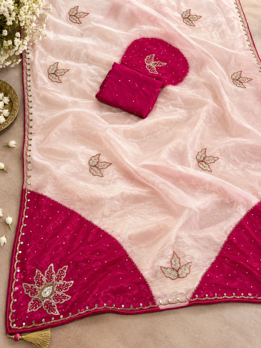 Premium Handwork Pure H O Silk Saree
