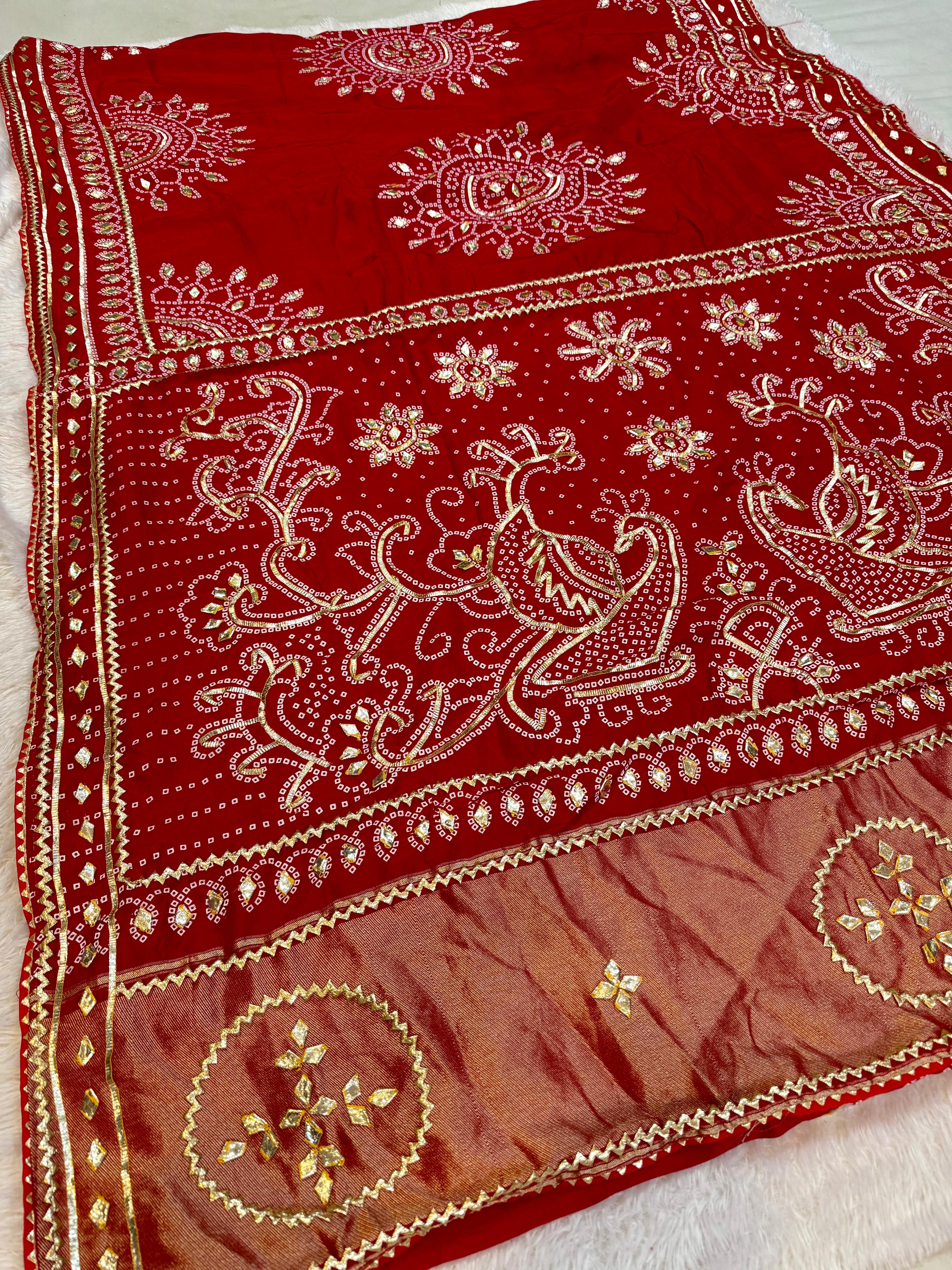 Dolla Silk Saree With Gottapatti Hand Work