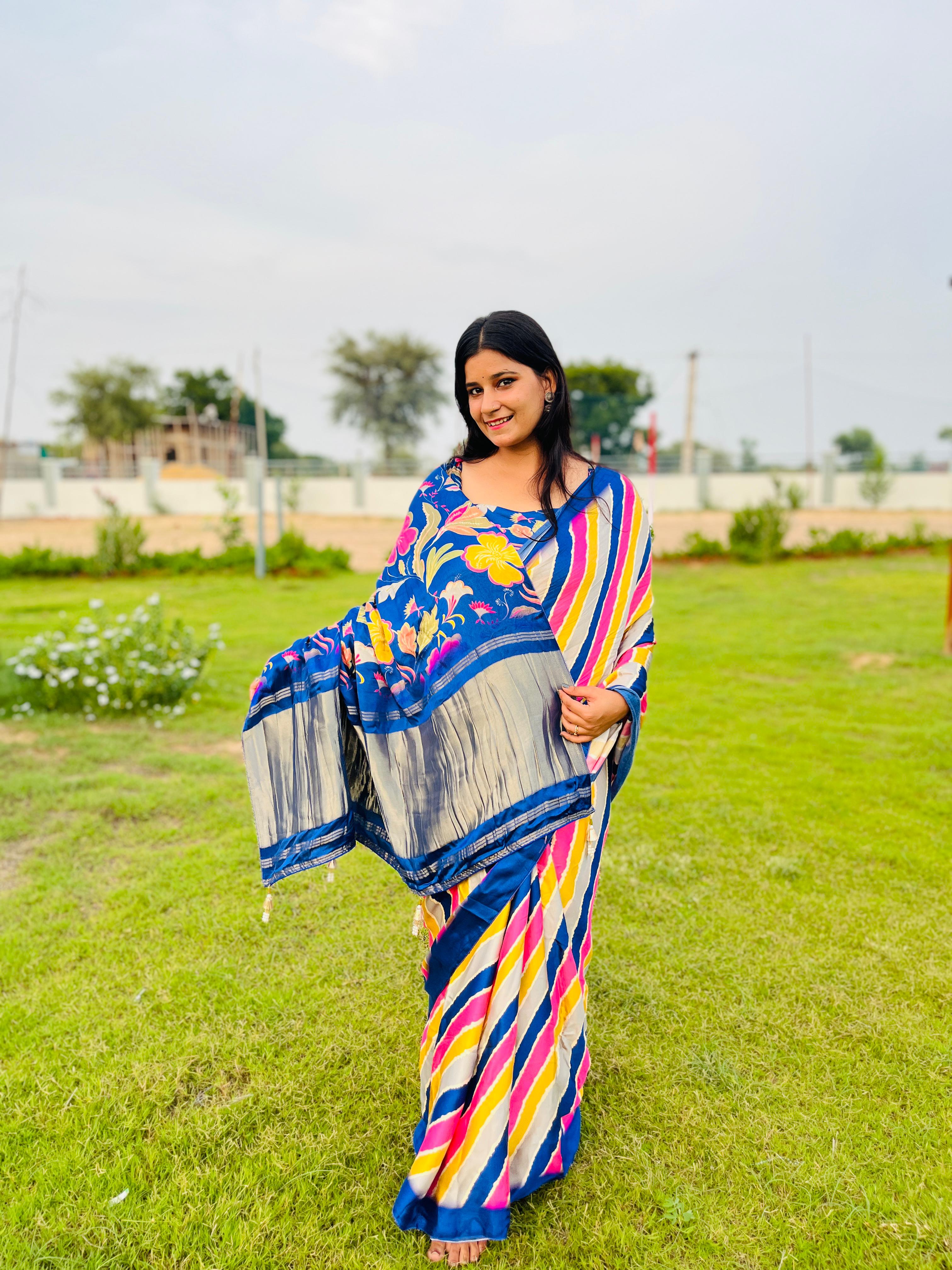 Summer Special  Modal Silk Lahriya Saree