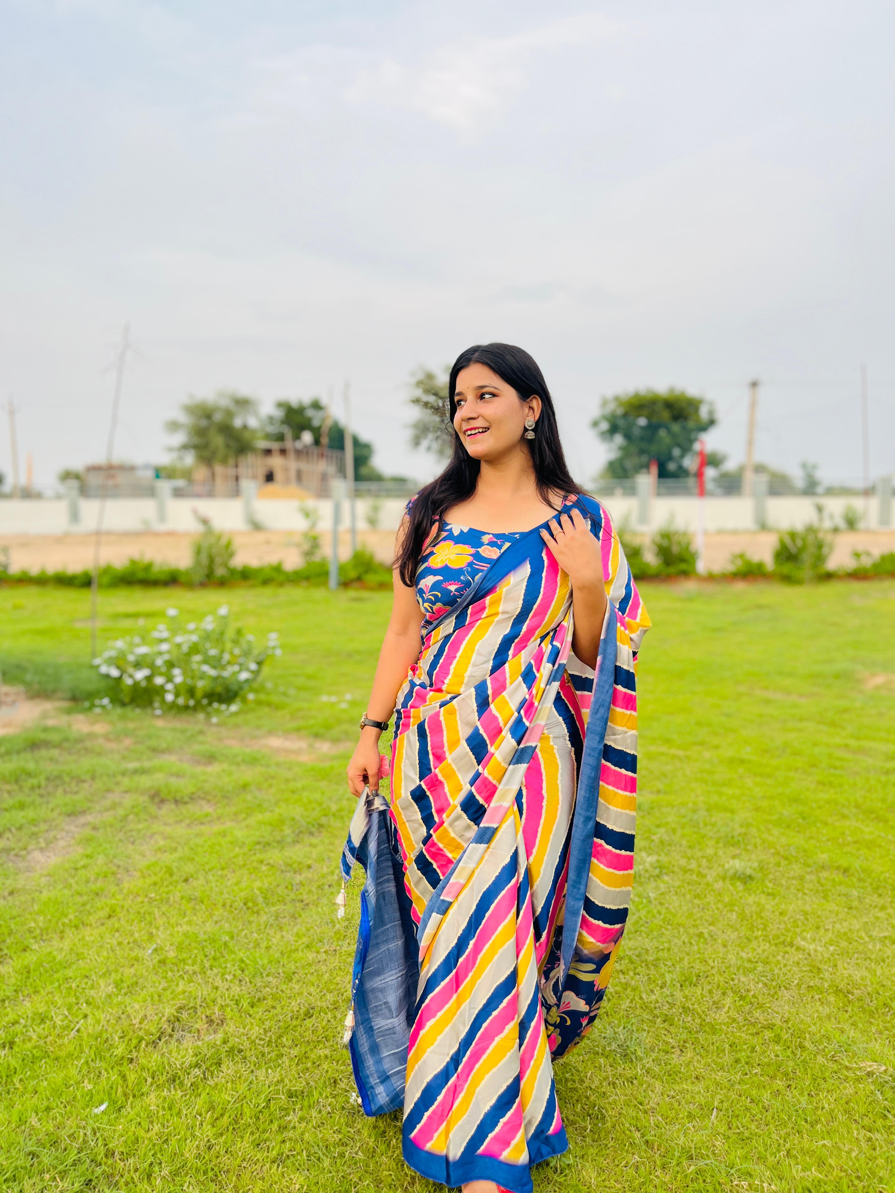 Summer Special  Modal Silk Lahriya Saree